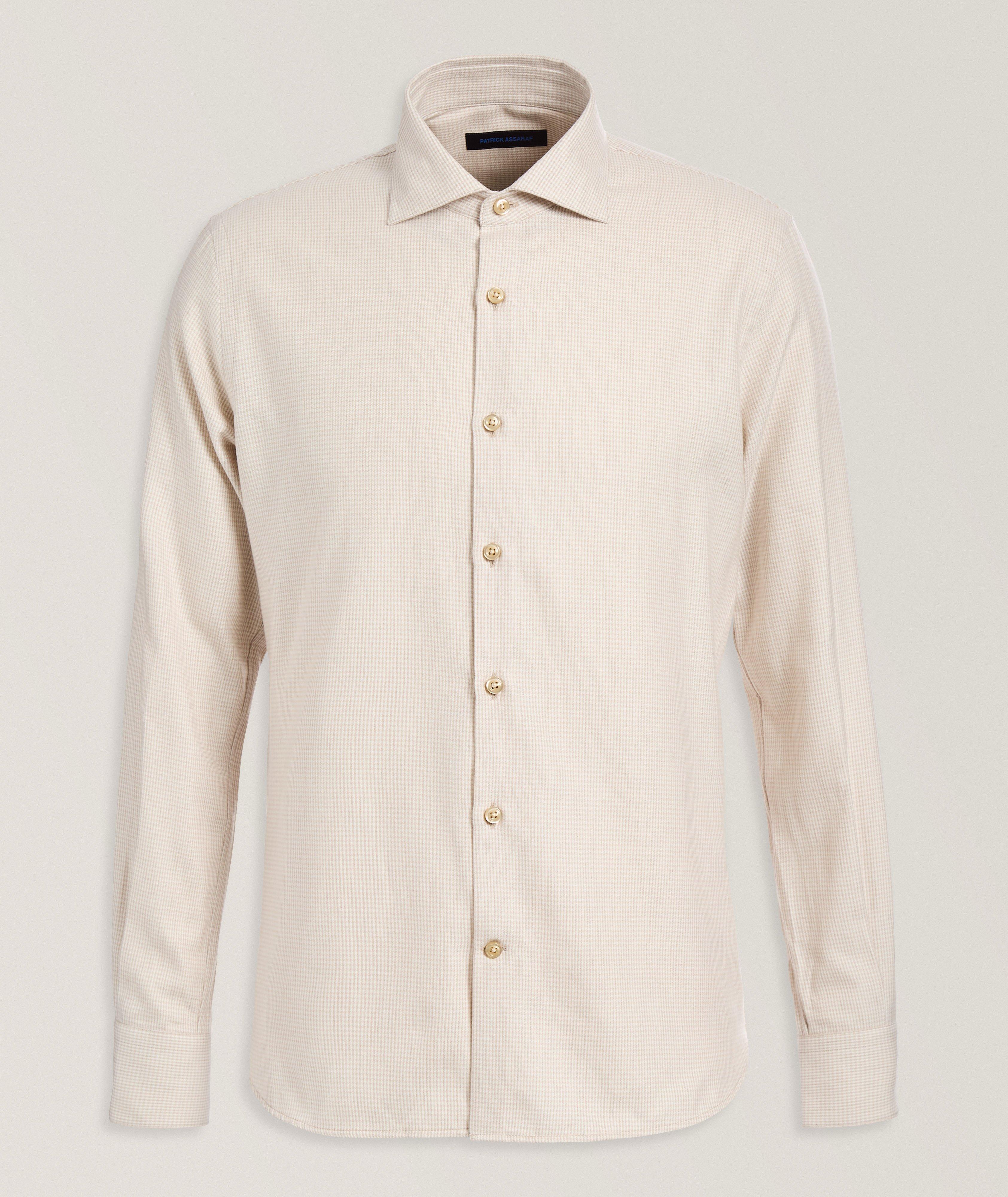 Chemise en coton et lyocell à motif pied-de-poule image 0