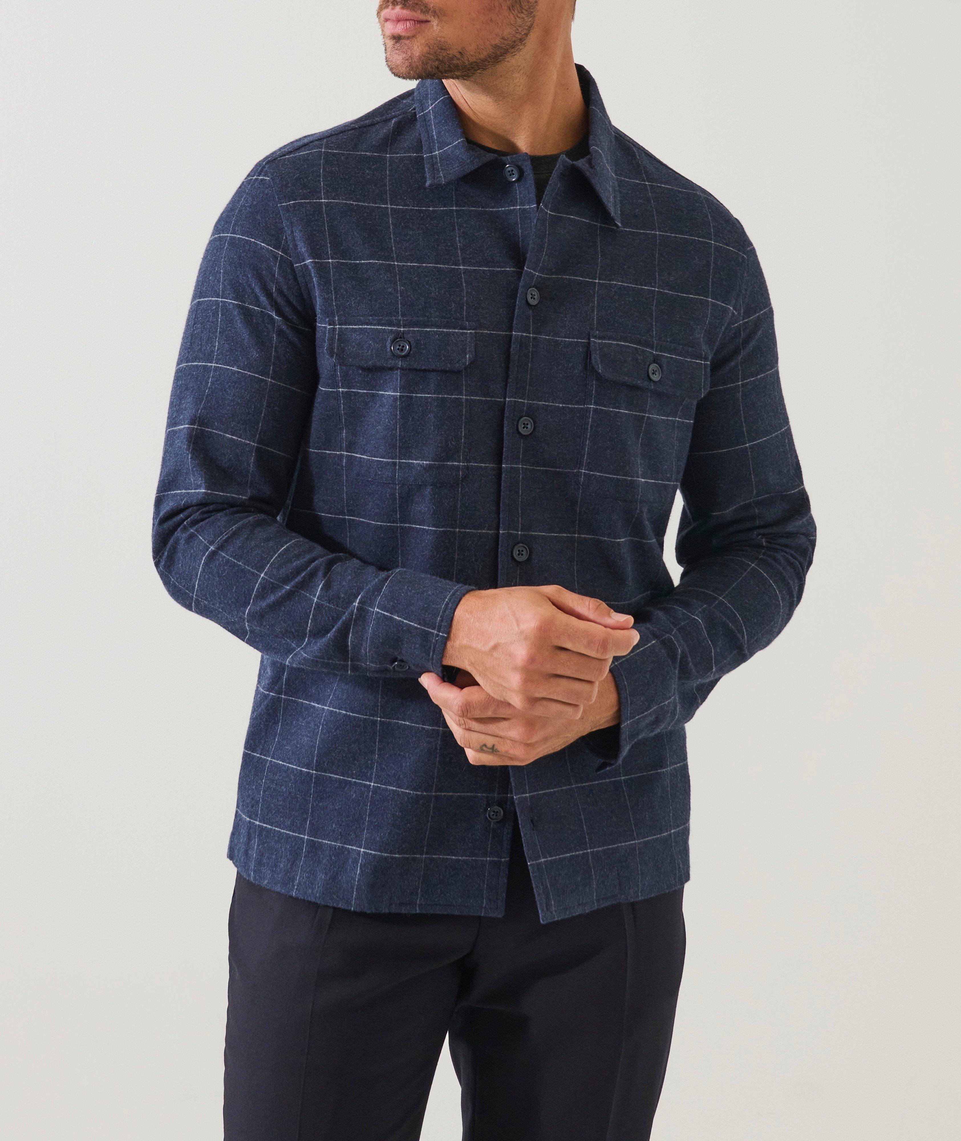 PA LS NVY/LT GRY CTN PLD OVRSHRT image 2