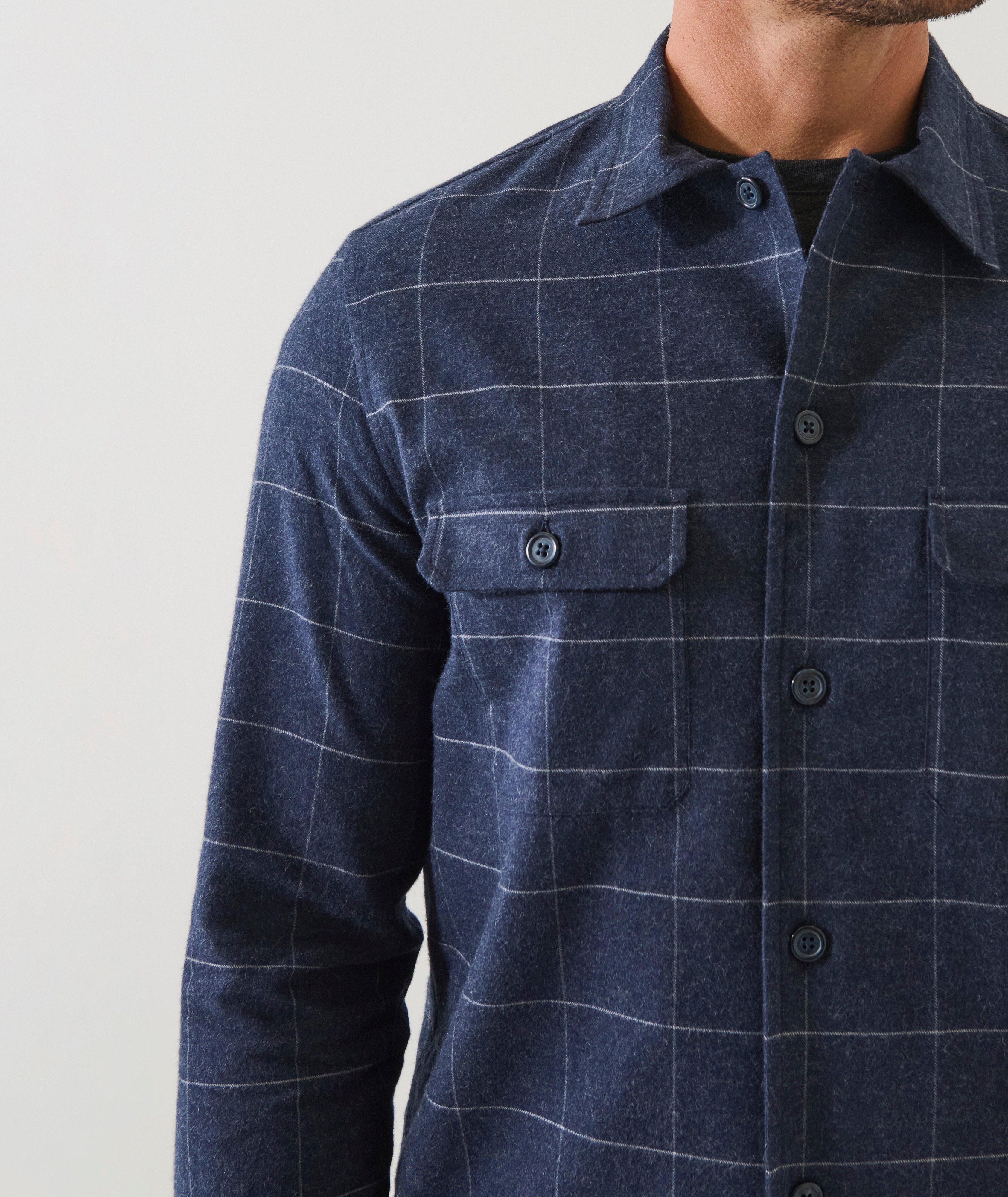 PA LS NVY/LT GRY CTN PLD OVRSHRT image 3