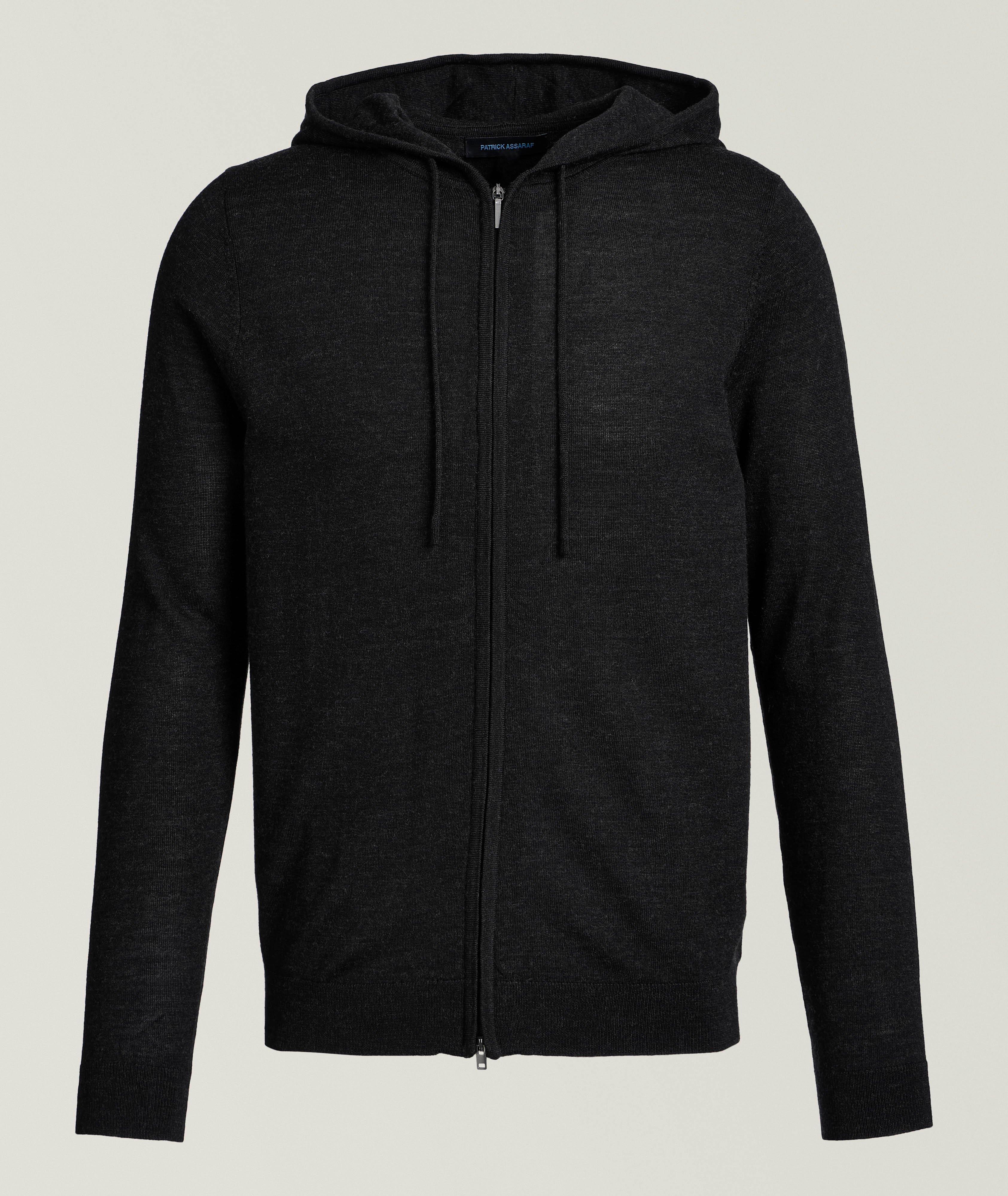 Pull à capuche zippé en laine mérinos extra-fine image 0