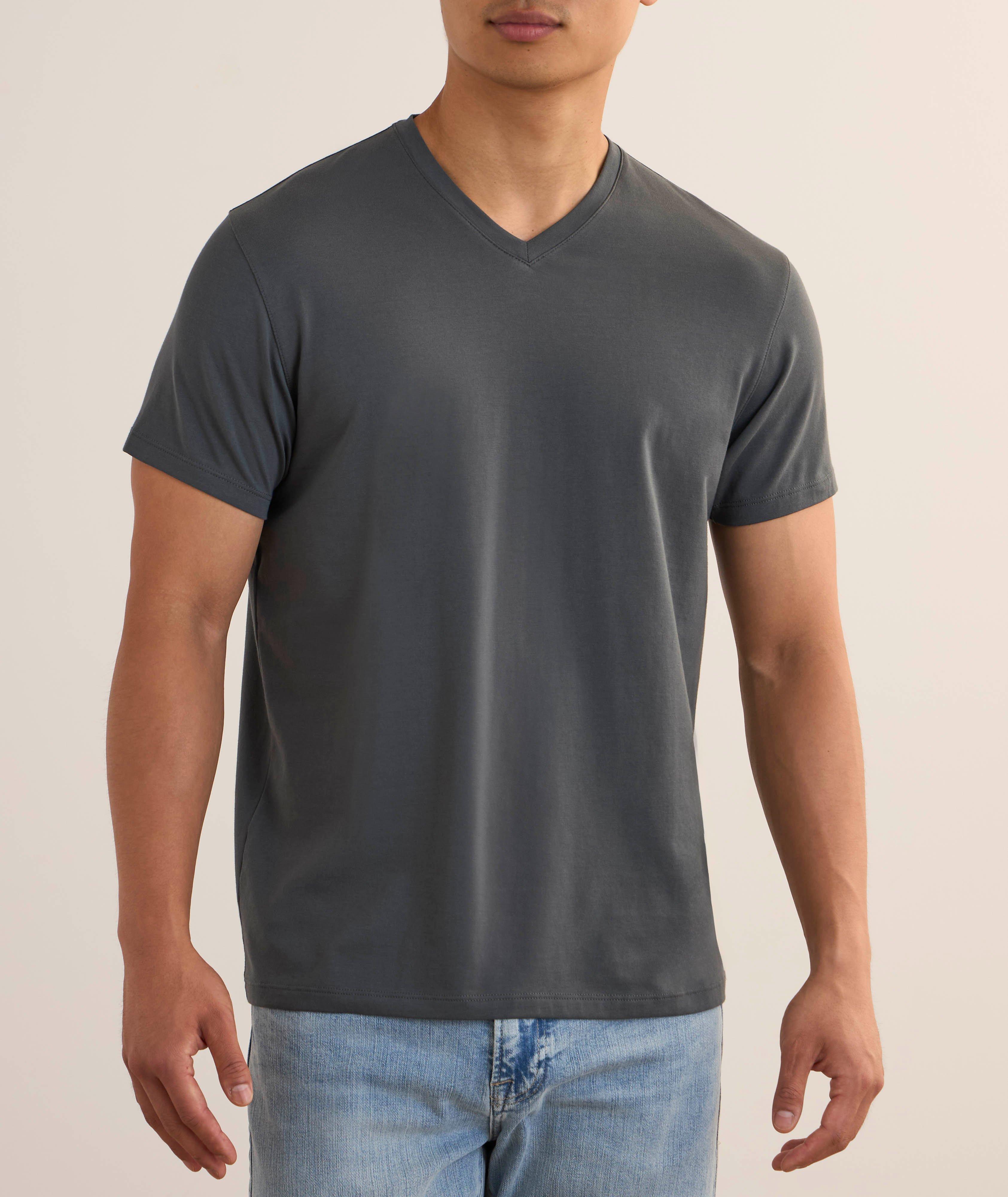 Stretch-Pima Cotton V-Neck T-Shirt image 1