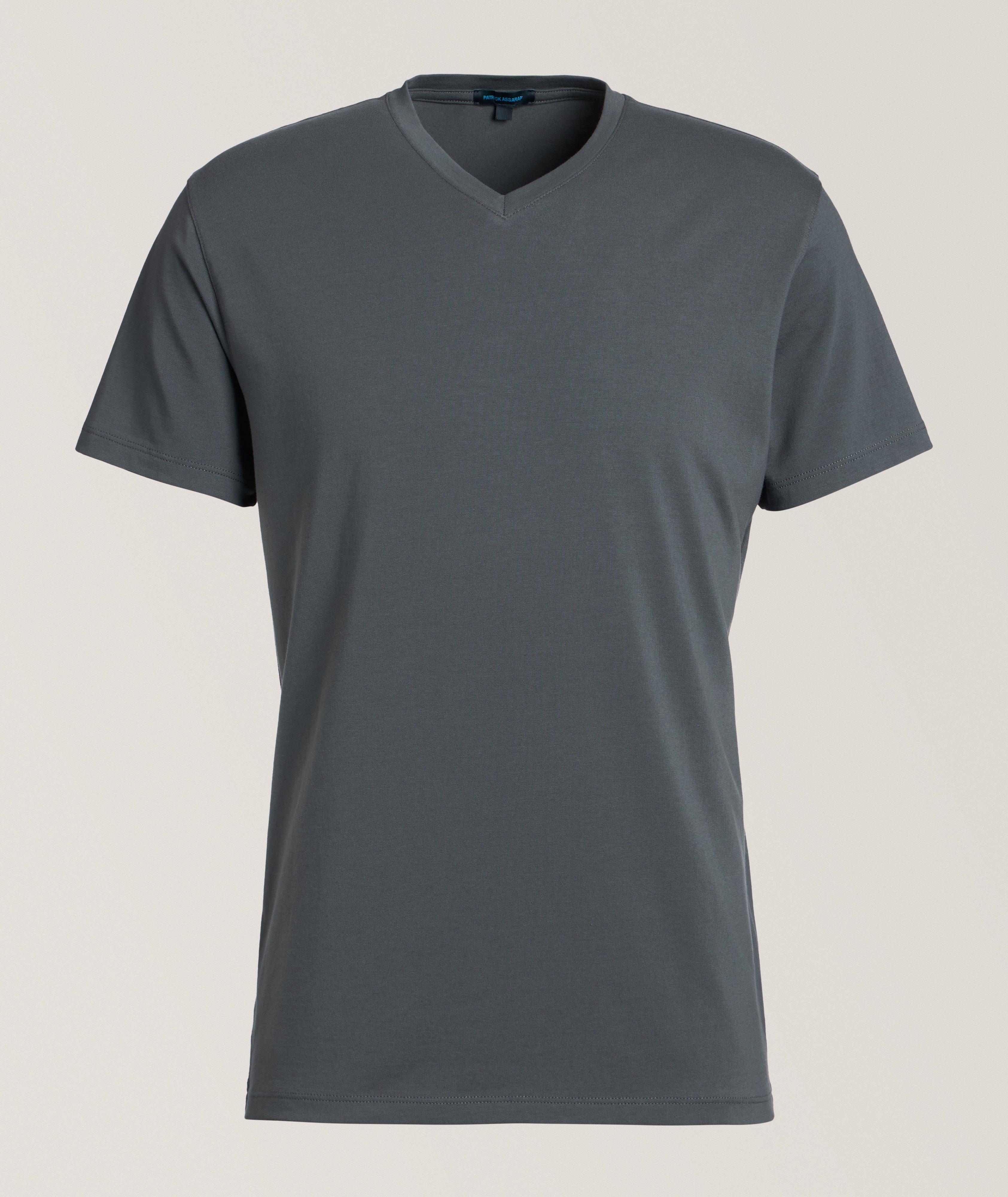 Stretch-Pima Cotton V-Neck T-Shirt image 0