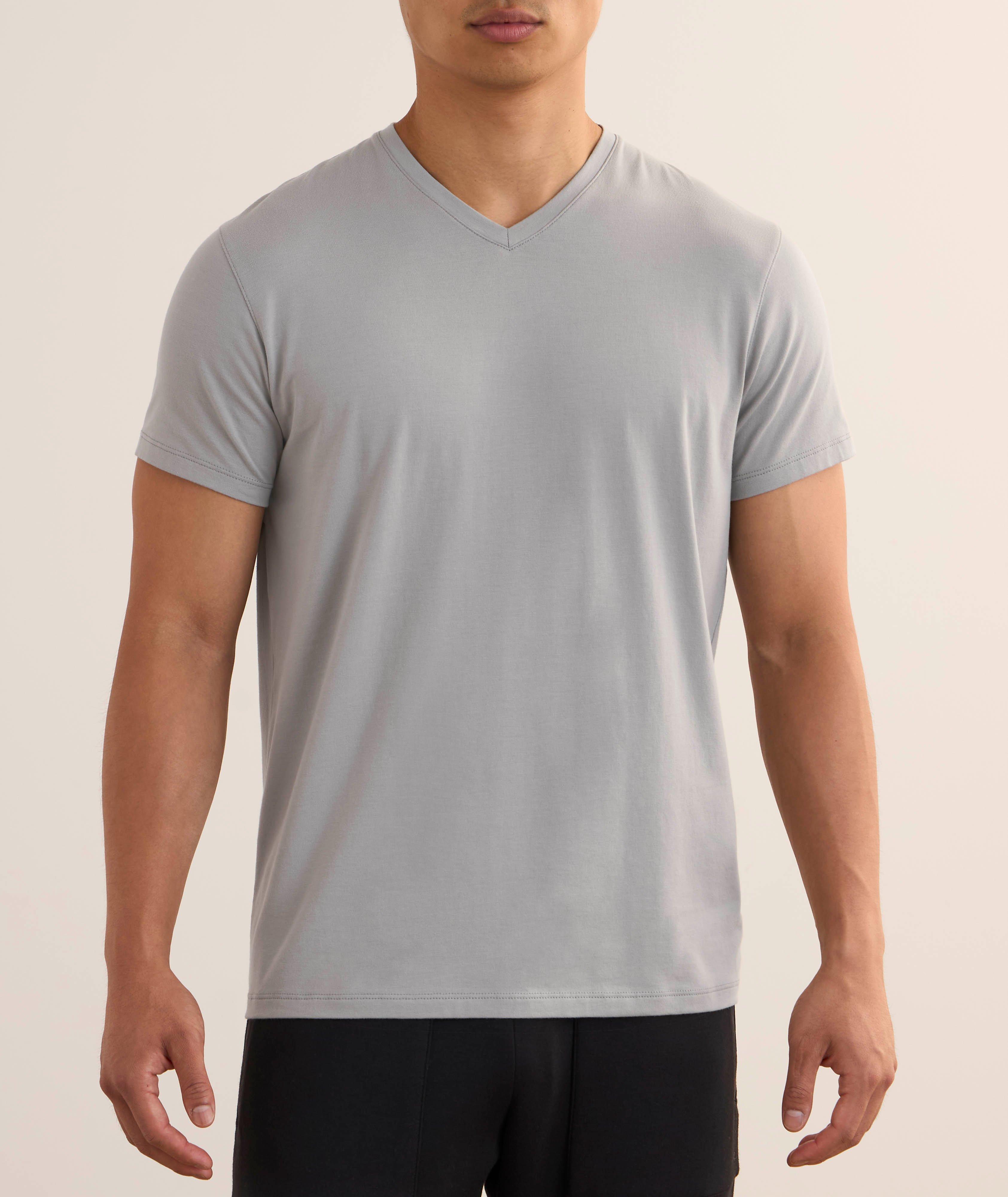 Stretch-Pima Cotton V-Neck T-Shirt image 1
