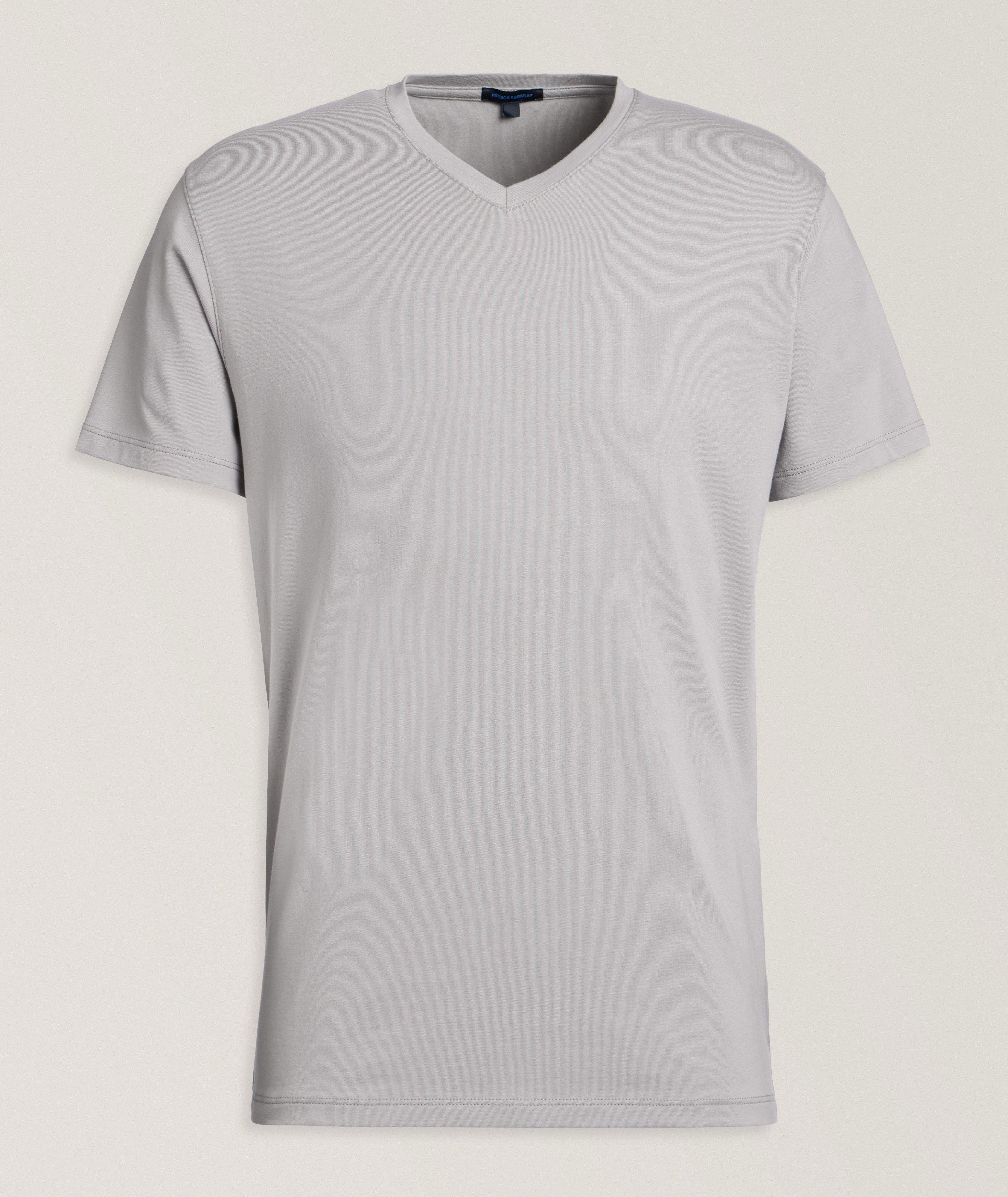 Stretch-Pima Cotton V-Neck T-Shirt image 0