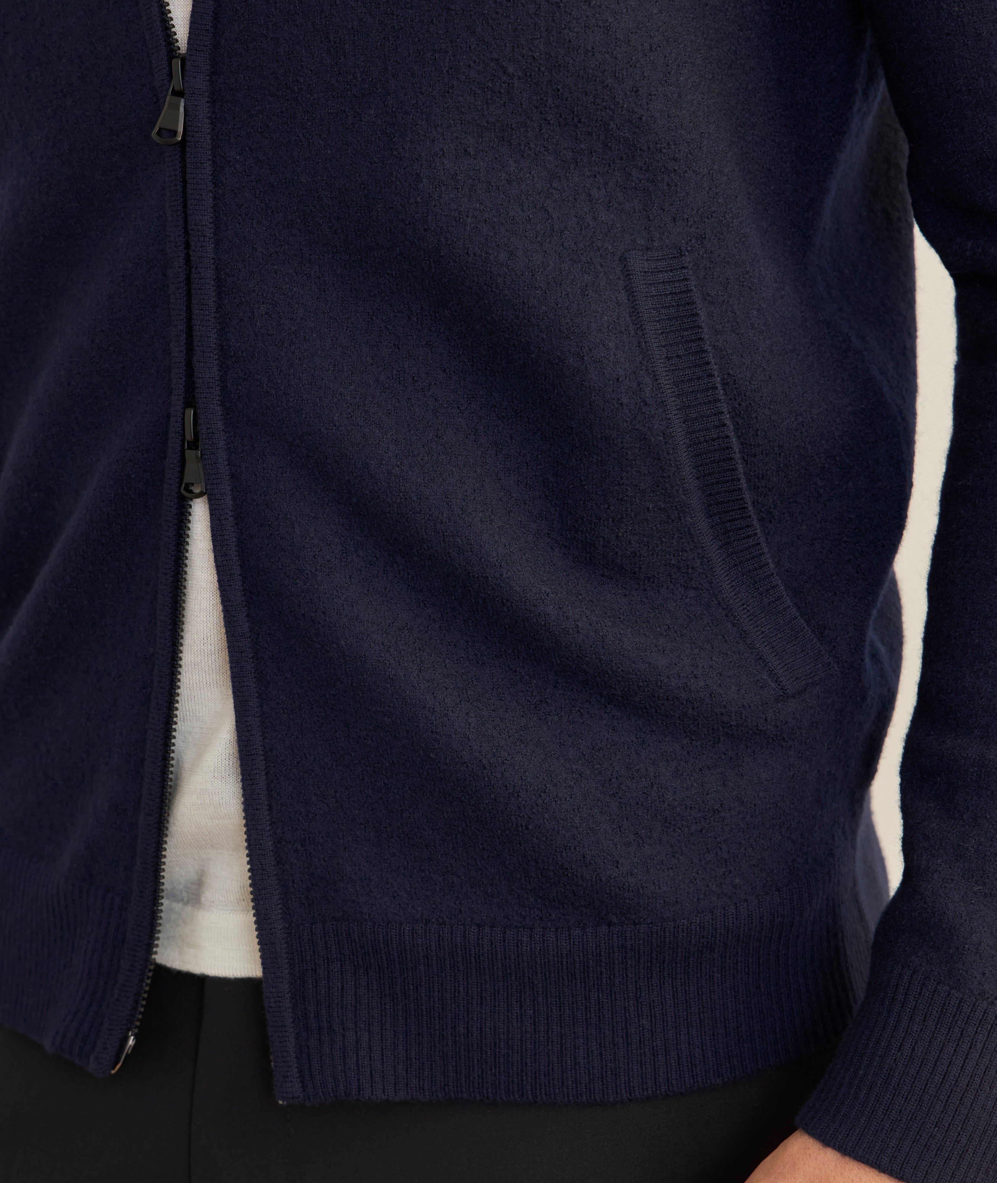 Cardigan zippé en laine bouillie image 3