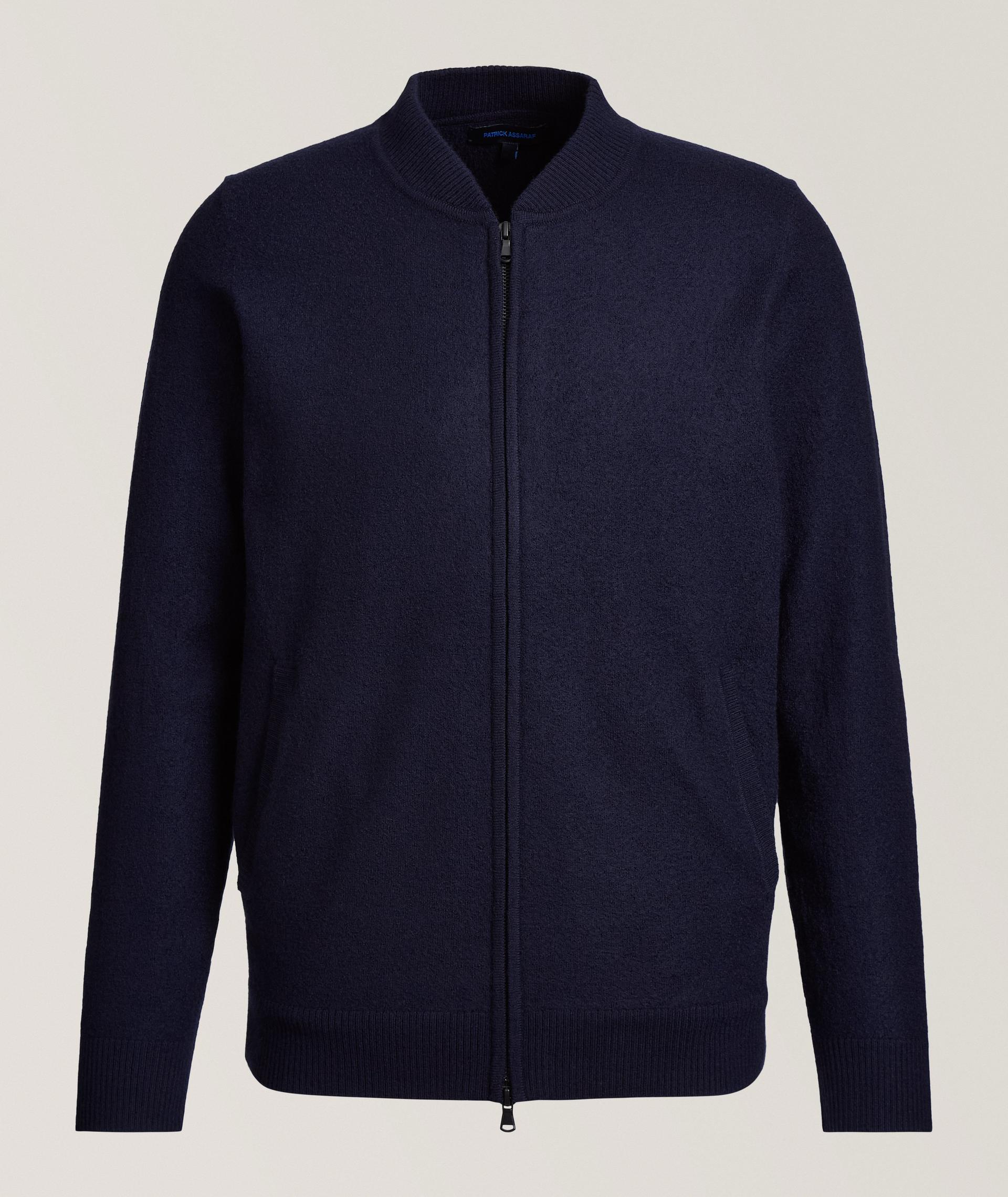 Cardigan zippé en laine bouillie image 0