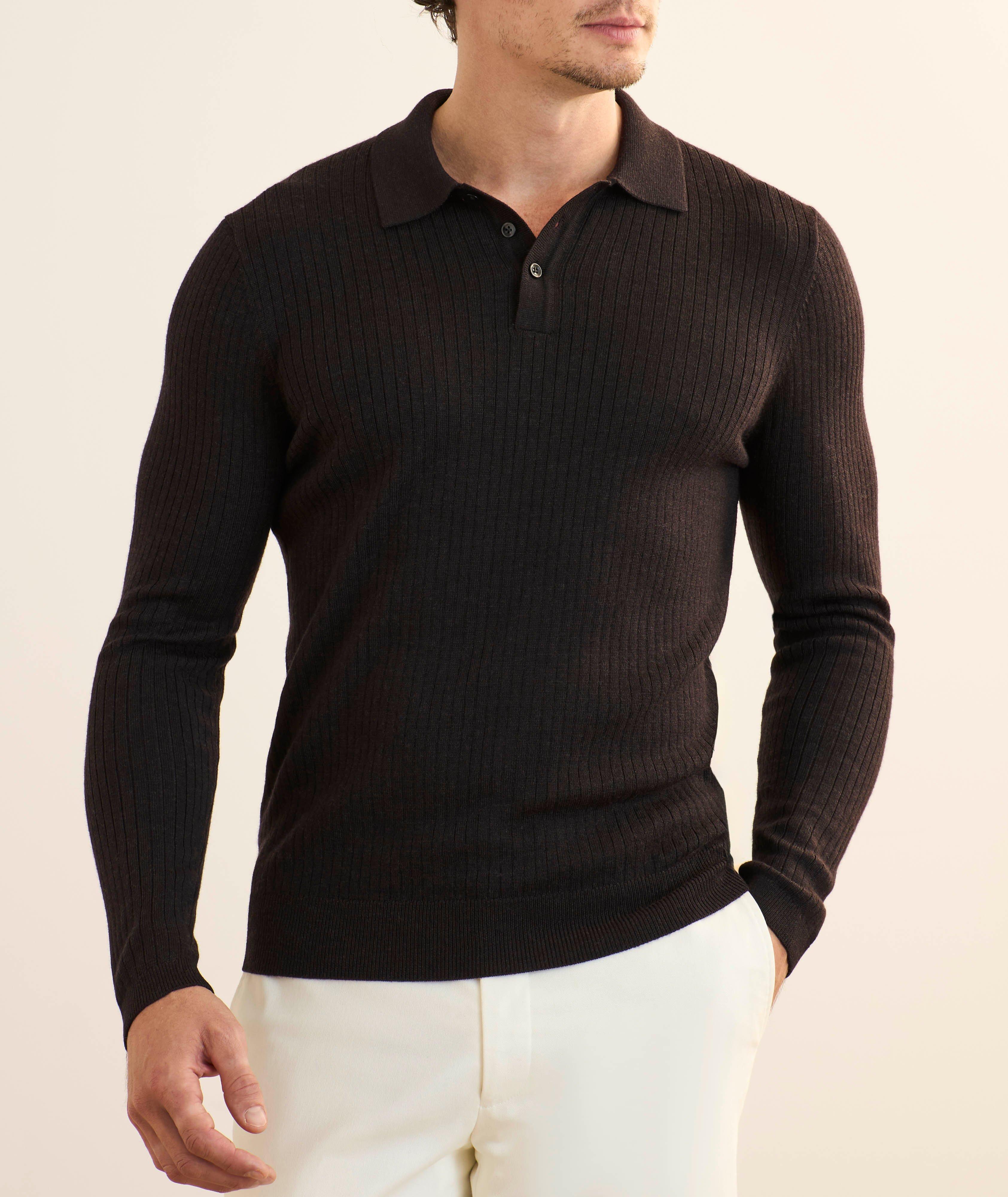 Extrafine Merino Wool Ribbed Polo image 1