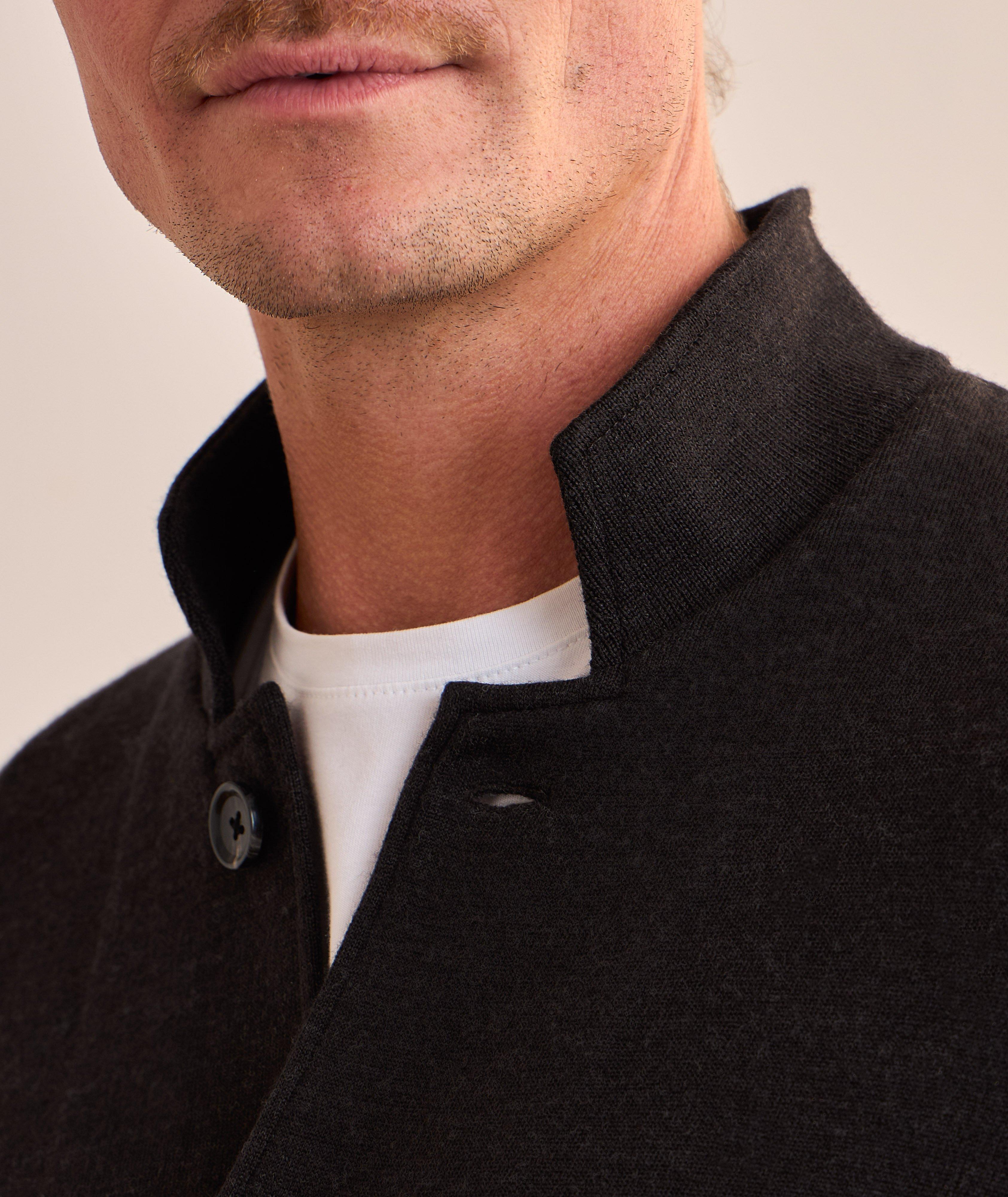 Double Face Button-Front Knit Jacket image 3