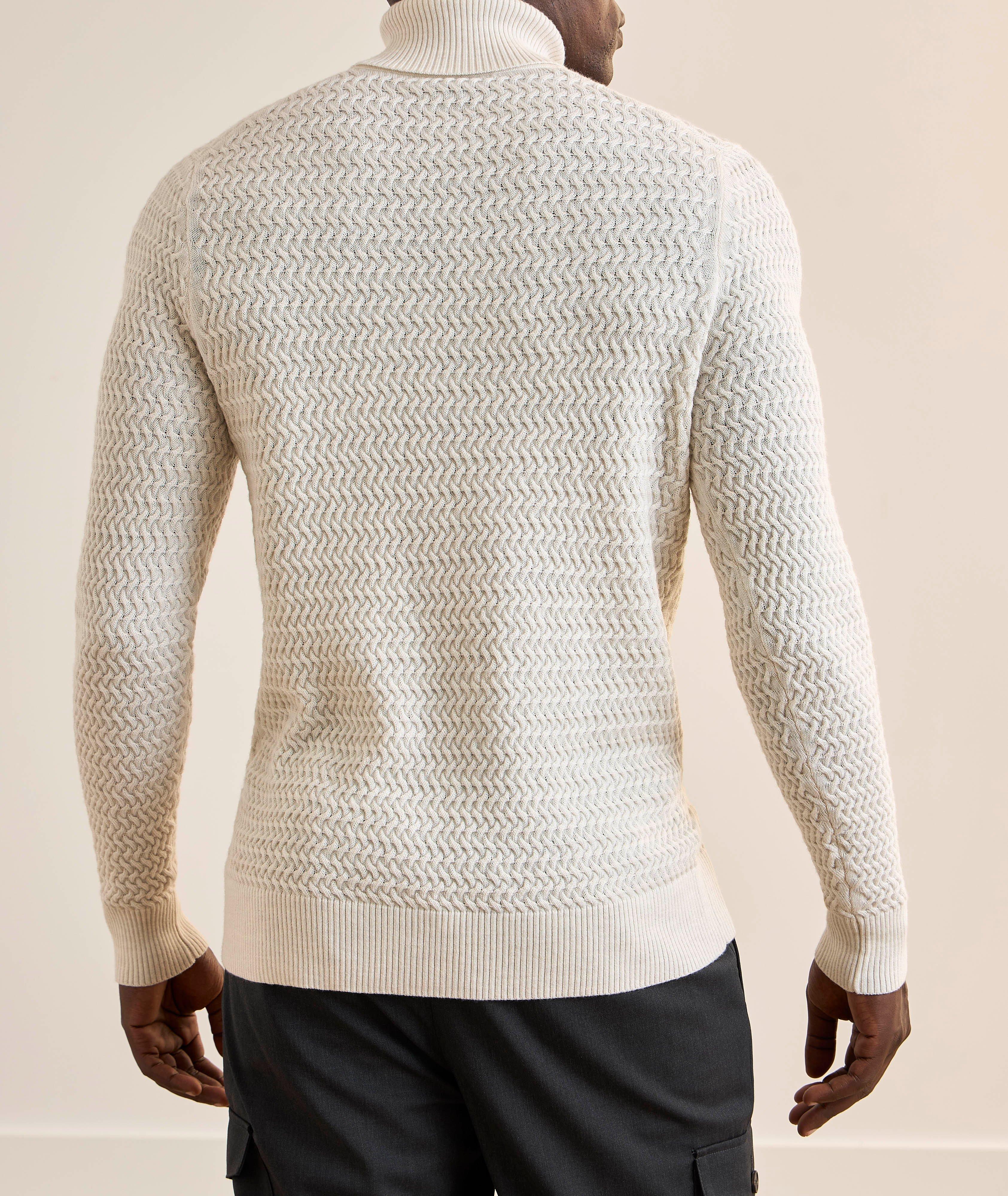 Extrafine Merino Wool Textured Turtleneck image 2