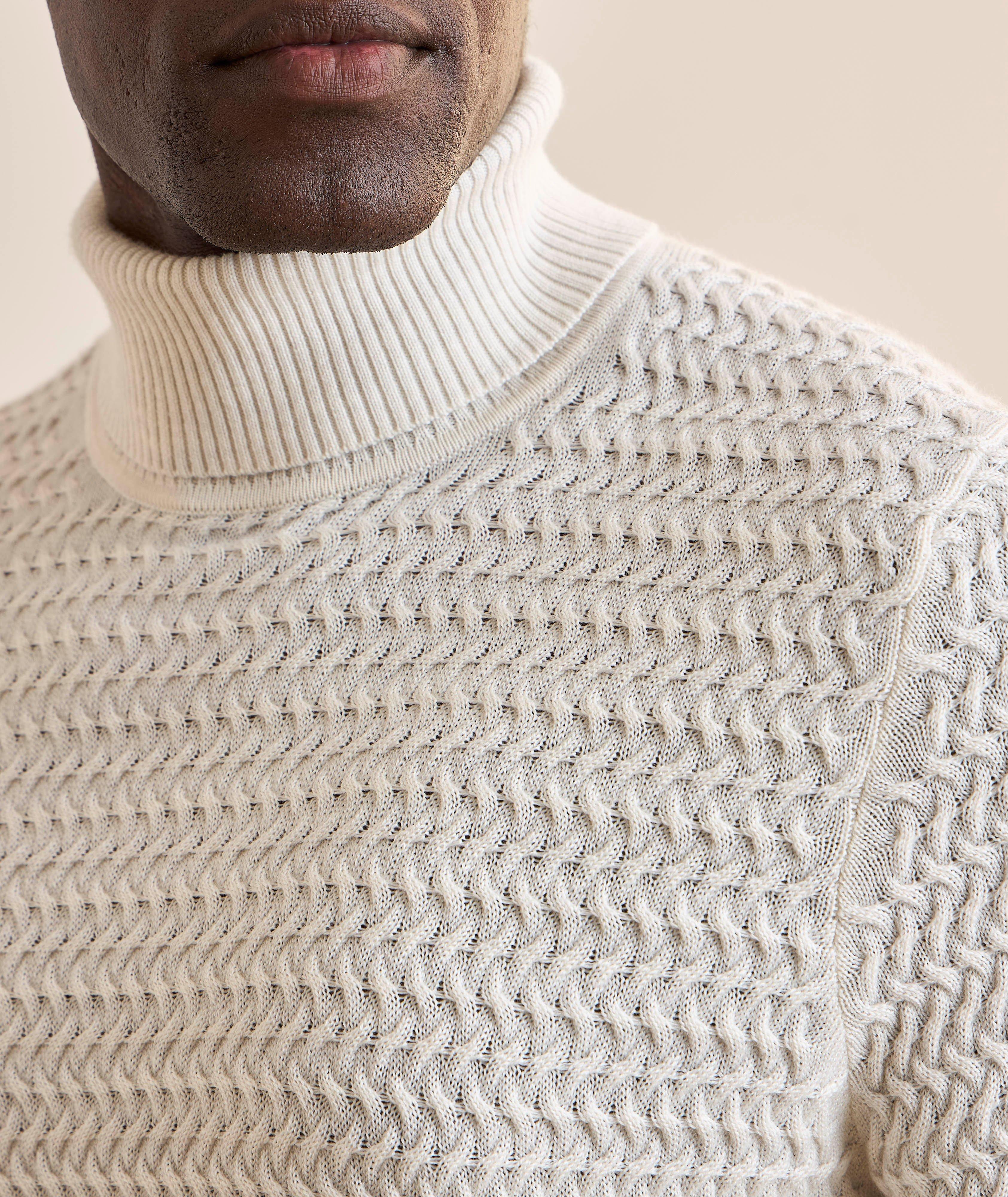 Extrafine Merino Wool Textured Turtleneck image 3