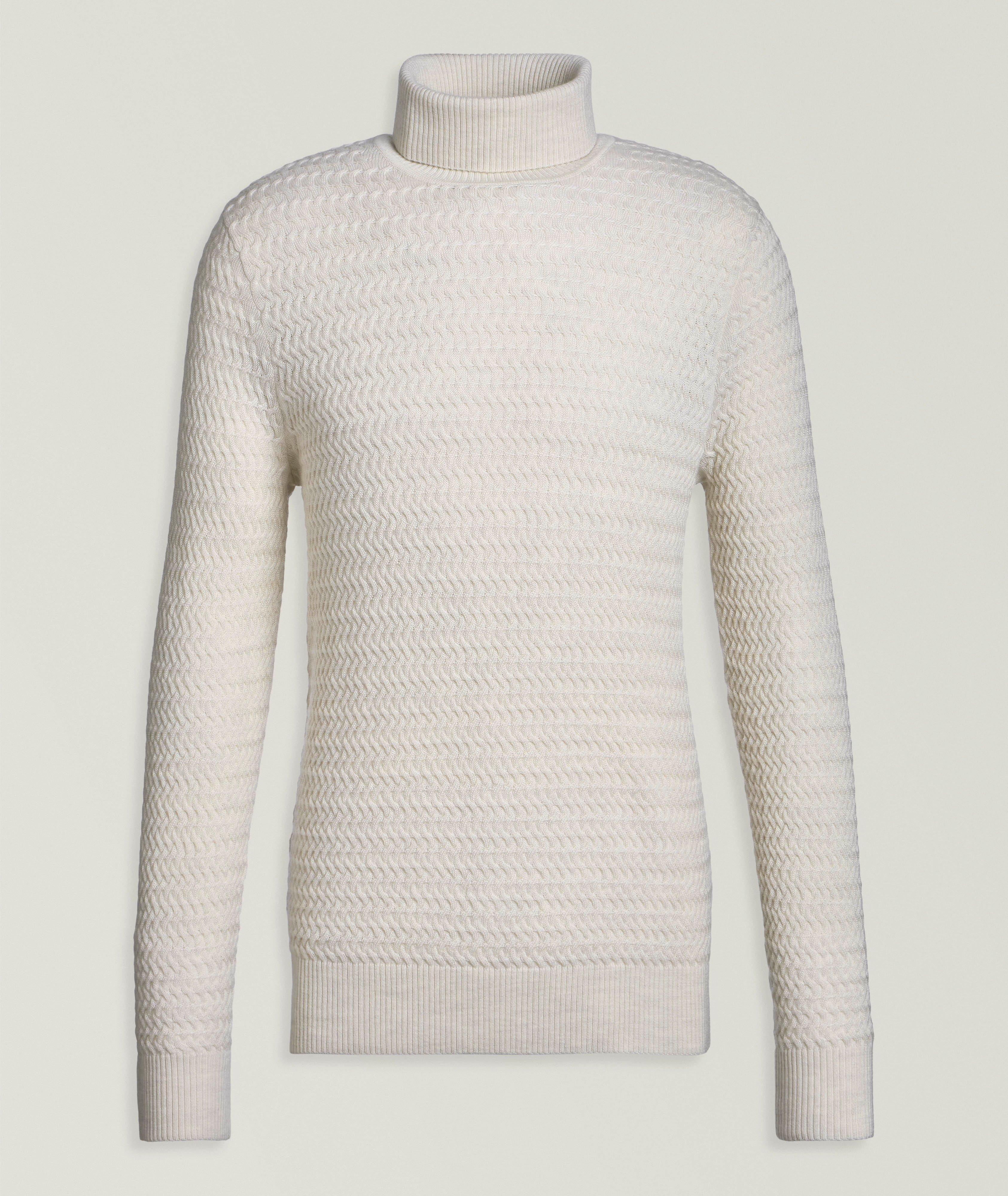 Extrafine Merino Wool Textured Turtleneck image 0