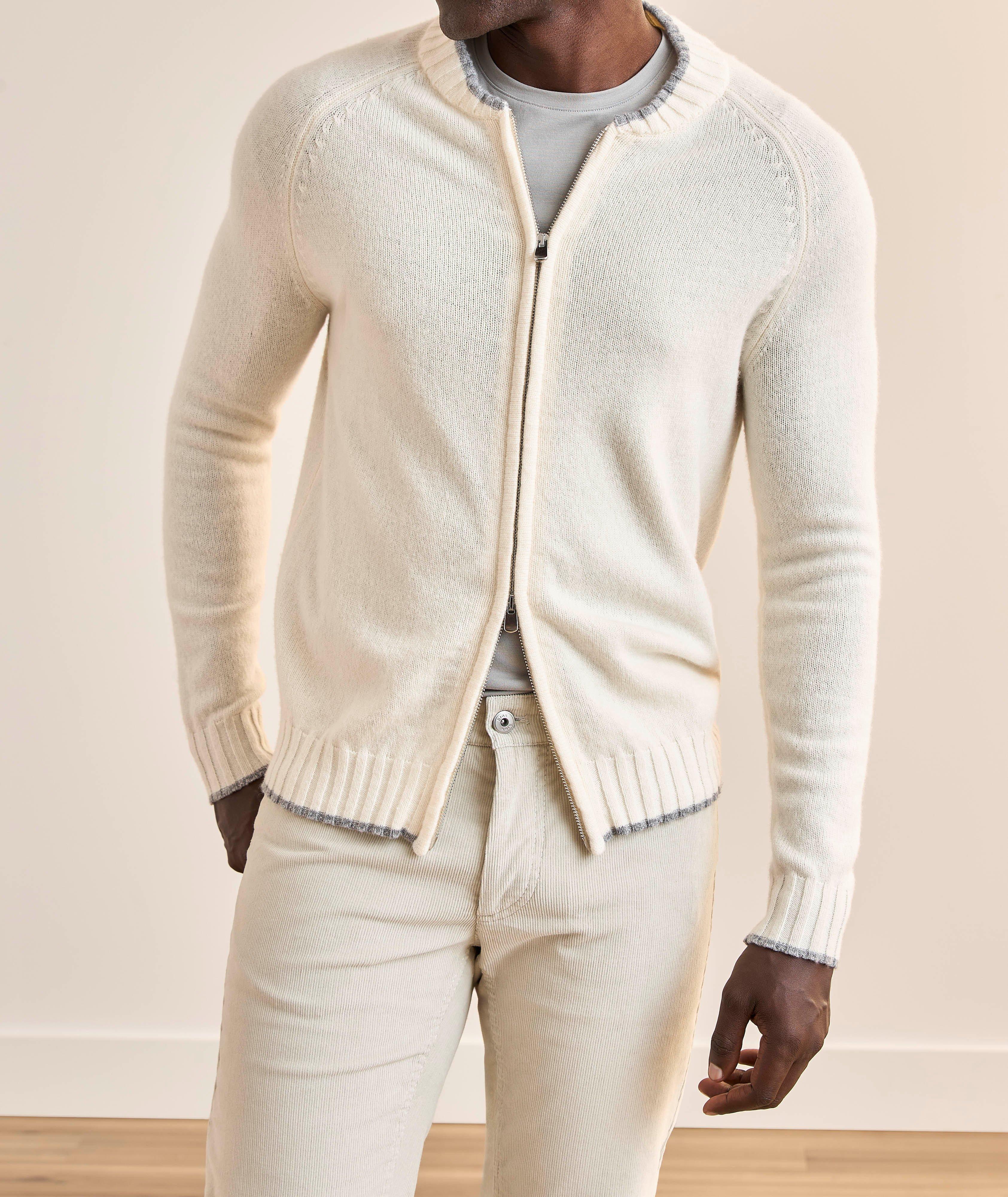 Superfine Merino Wool Contrast Tipping Cardigan  image 1