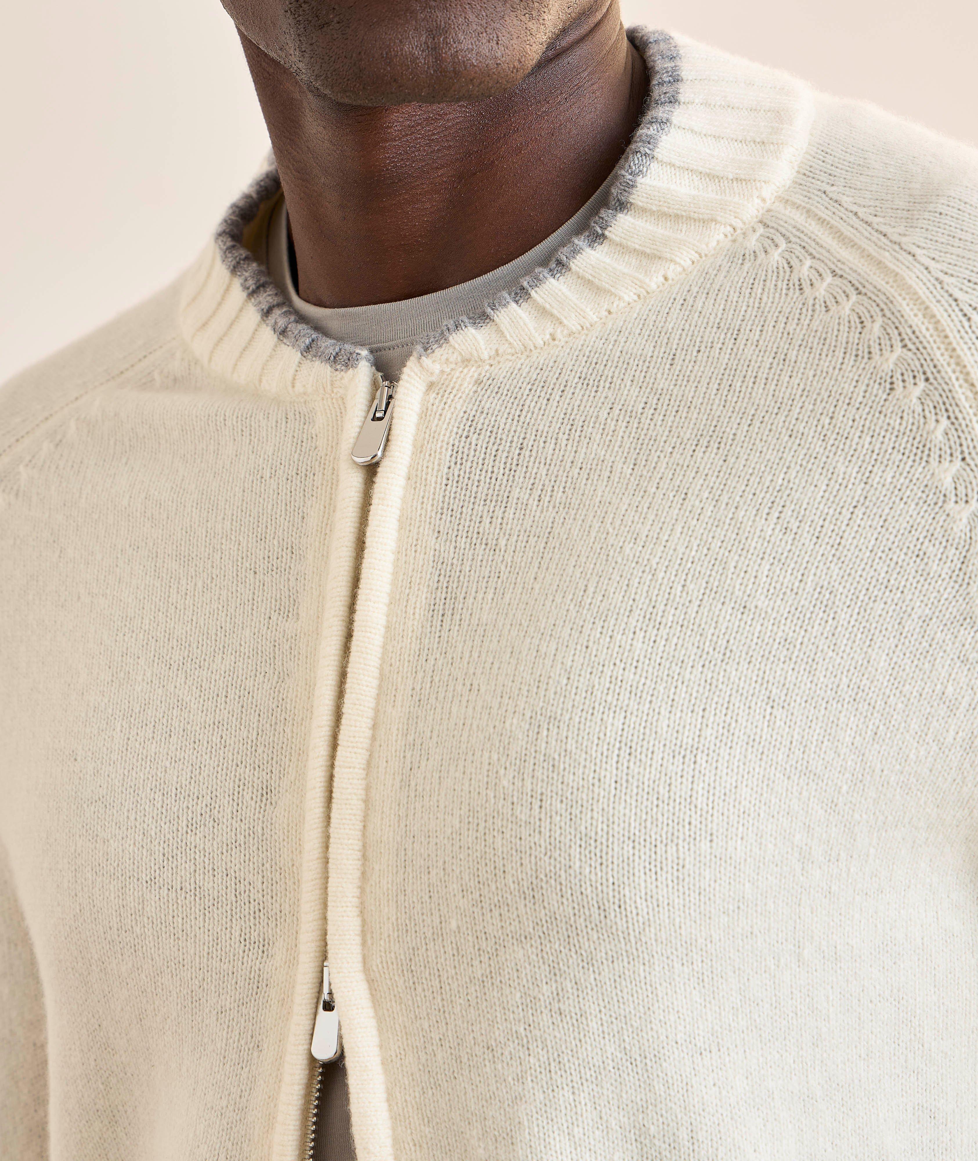Superfine Merino Wool Contrast Tipping Cardigan  image 3