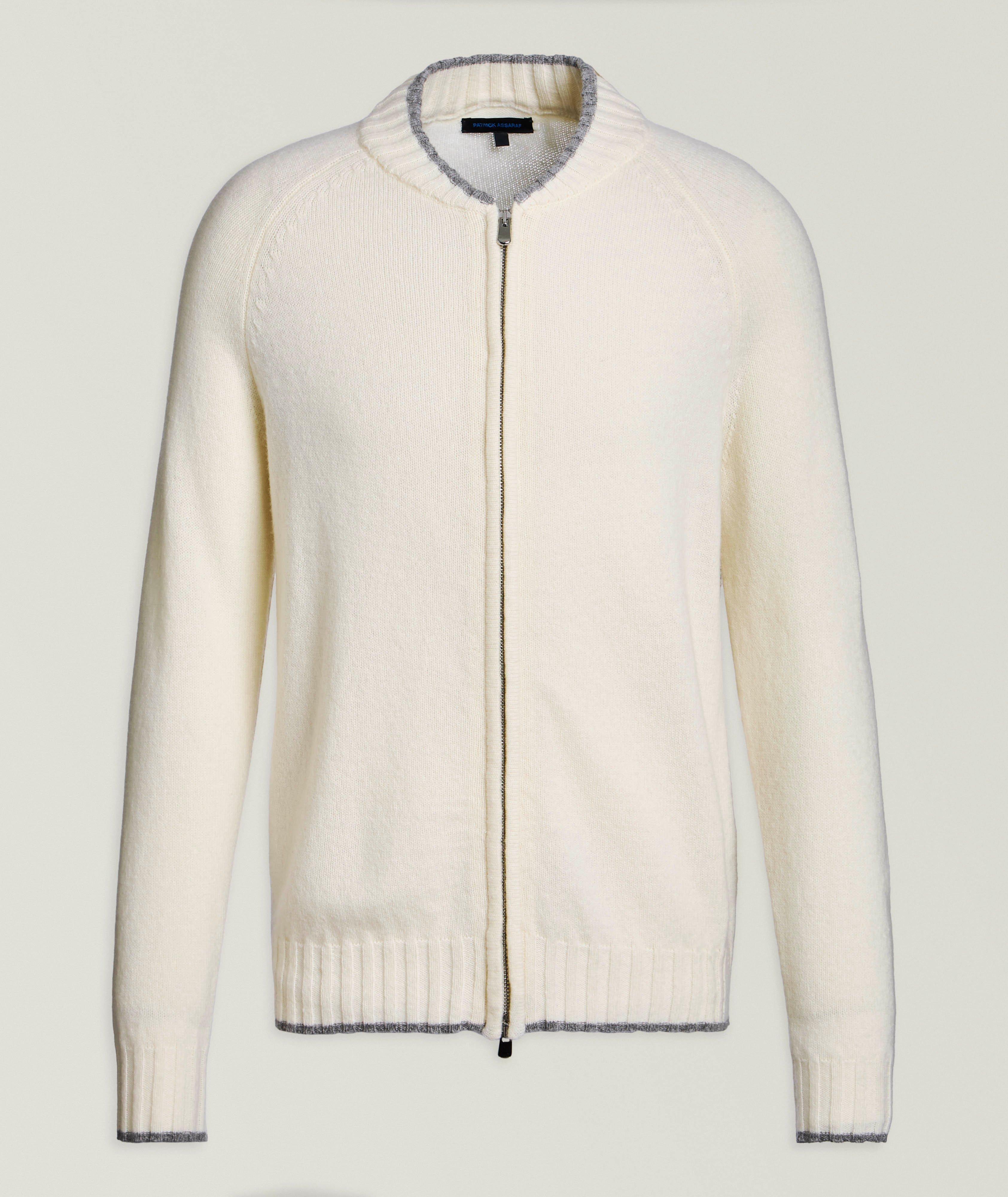 Superfine Merino Wool Contrast Tipping Cardigan  image 0