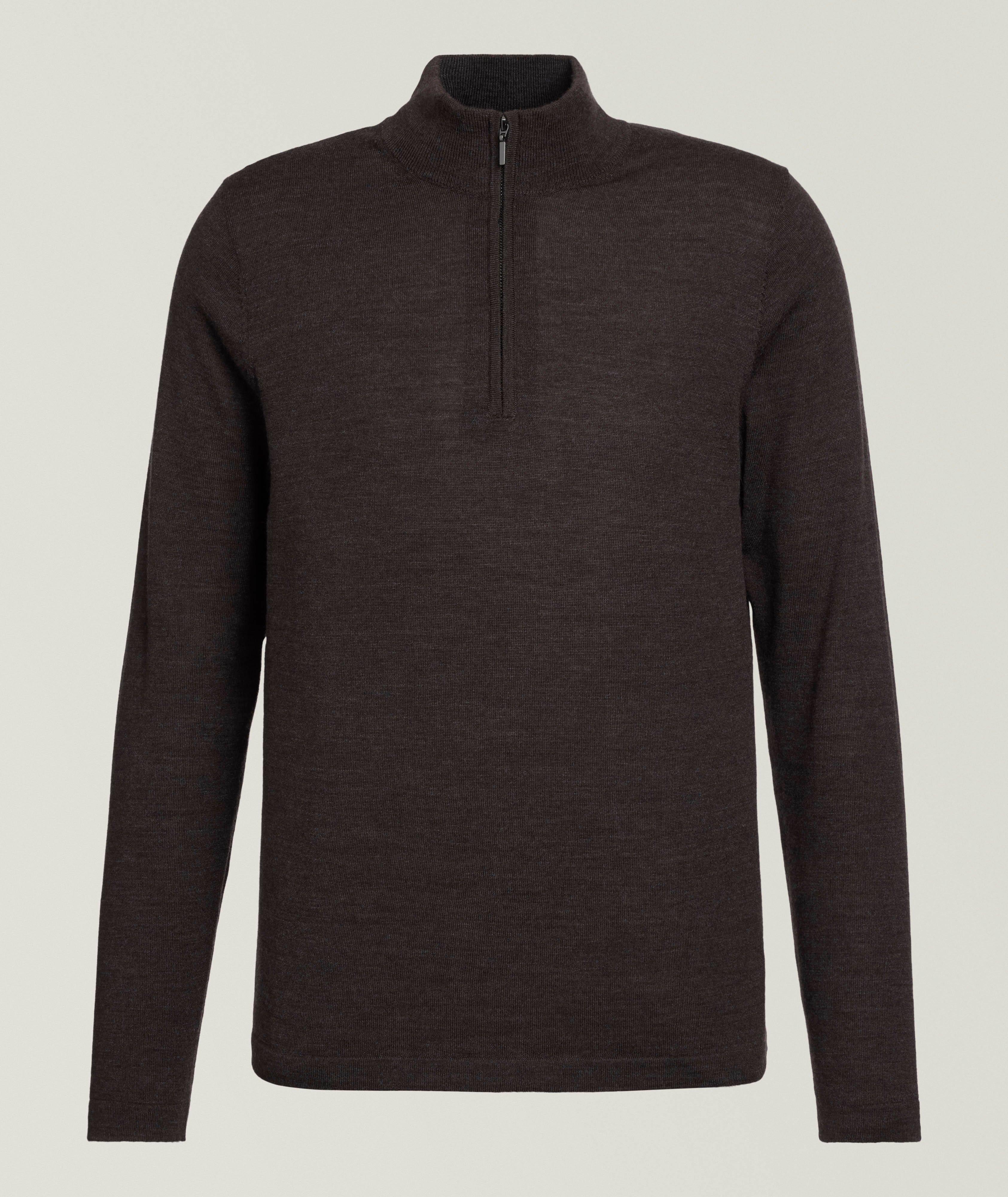 Pull à demi-glissière en laine mérinos extrafine image 0