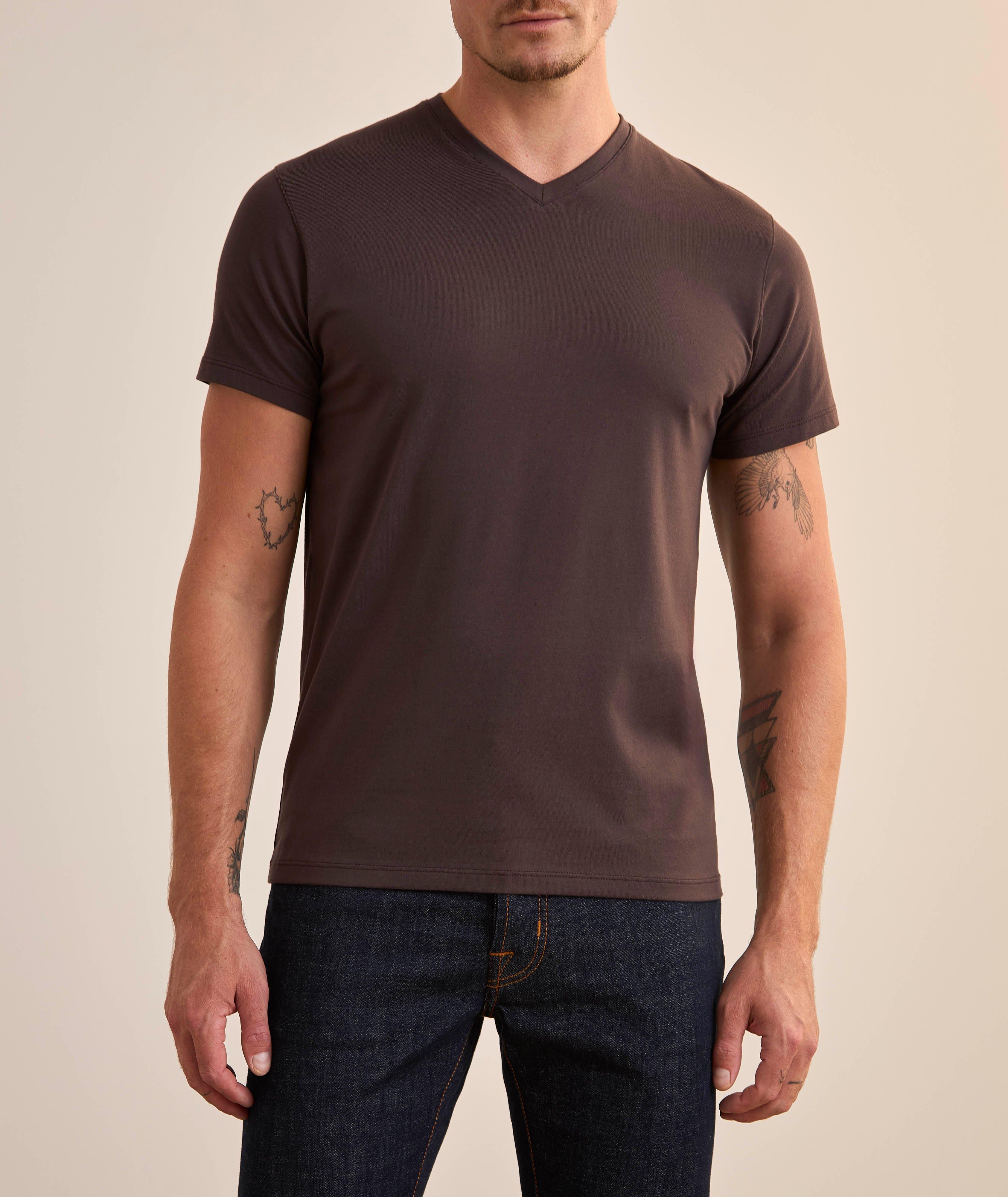 Stretch-Pima Cotton V-Neck T-Shirt image 1
