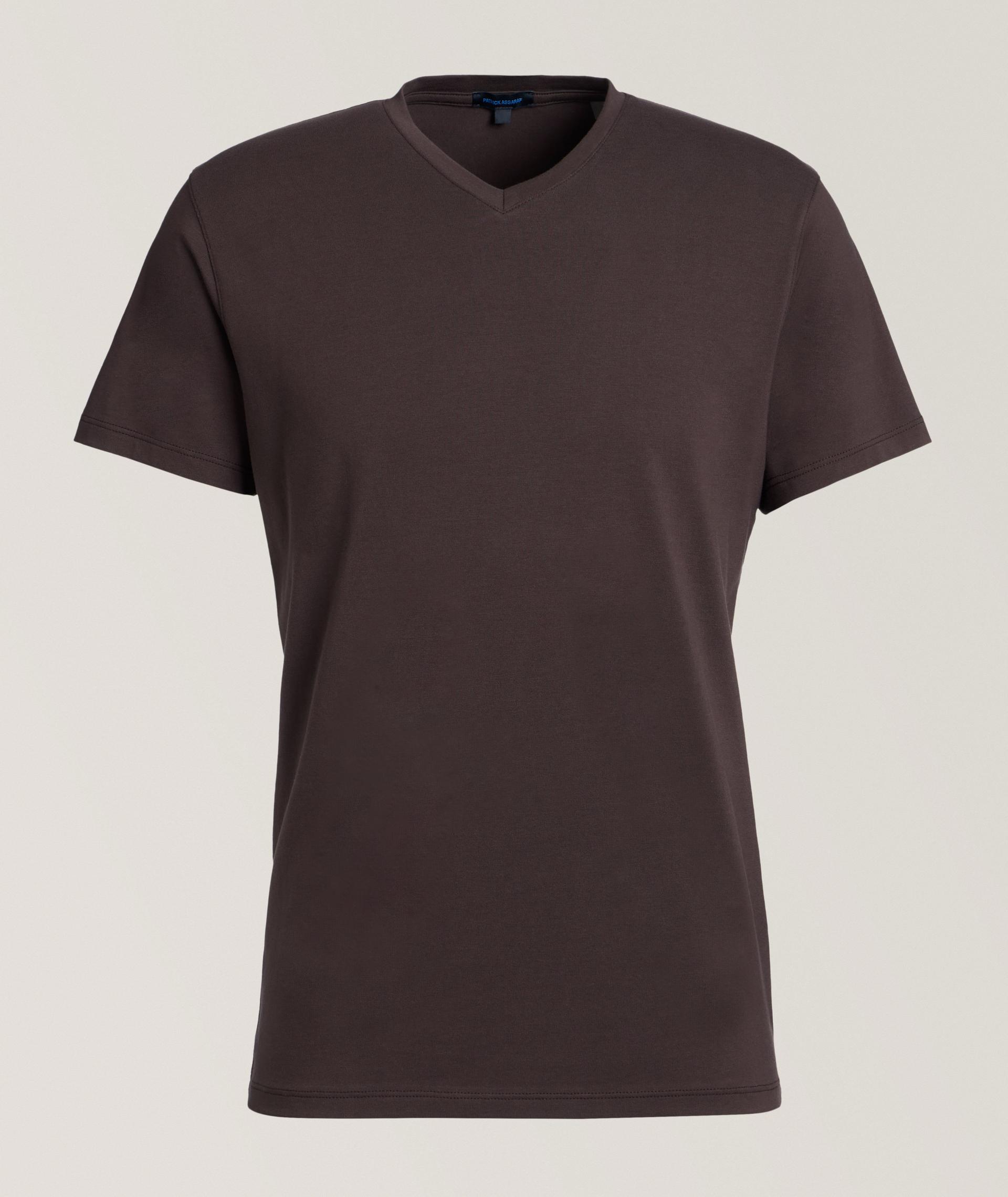 Stretch-Pima Cotton V-Neck T-Shirt image 0