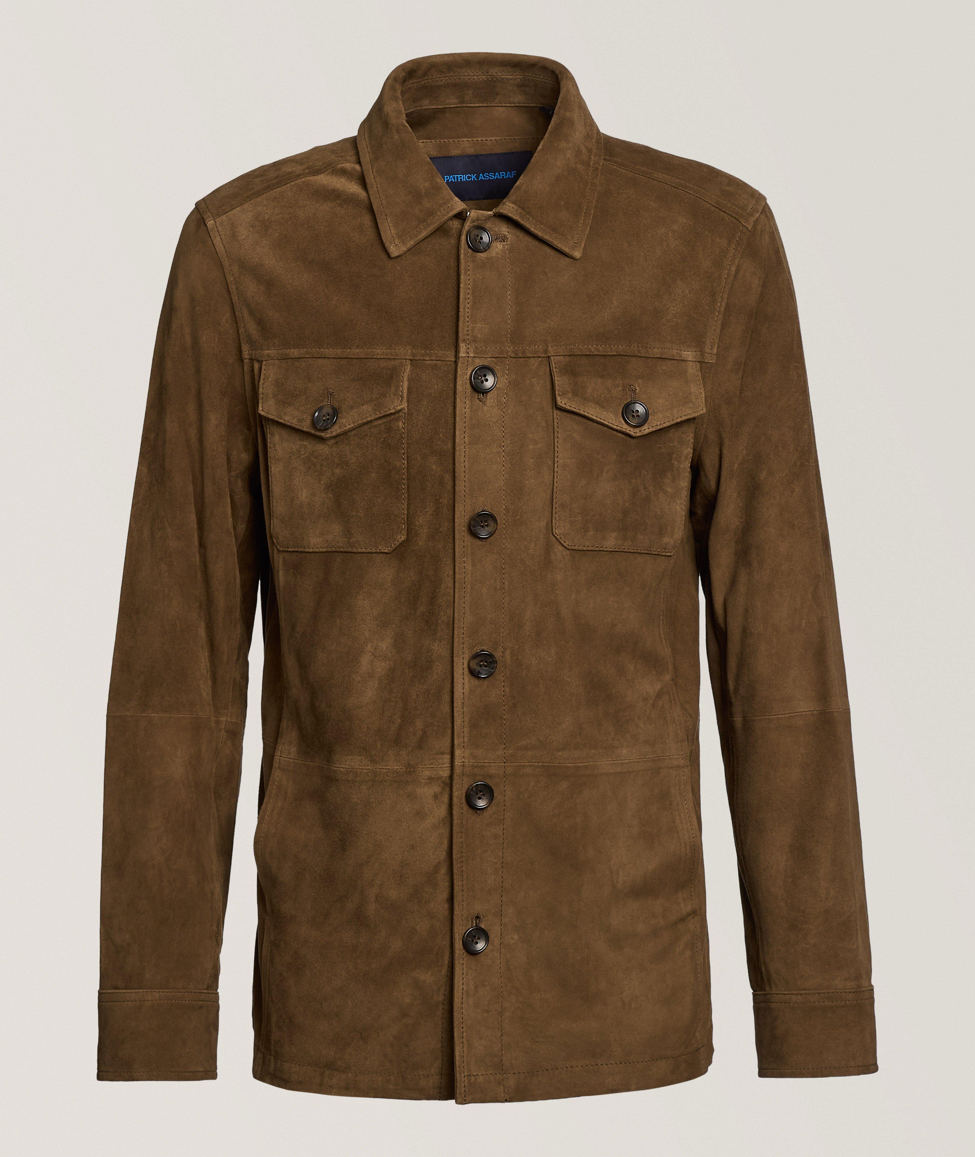 Patrick Assaraf Suede Unlined Shirt Jacket