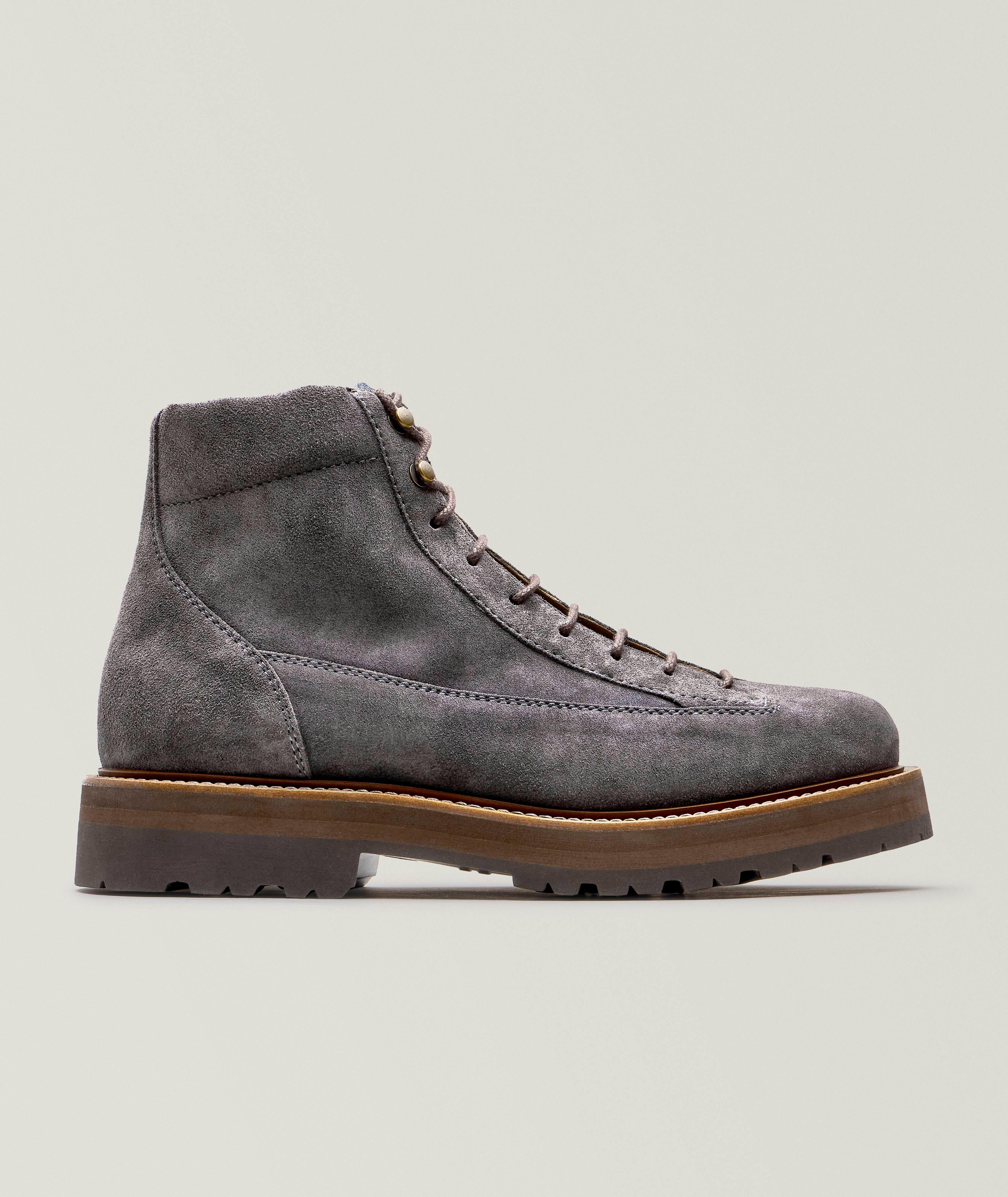 Botte à laçage bas en suède image 0