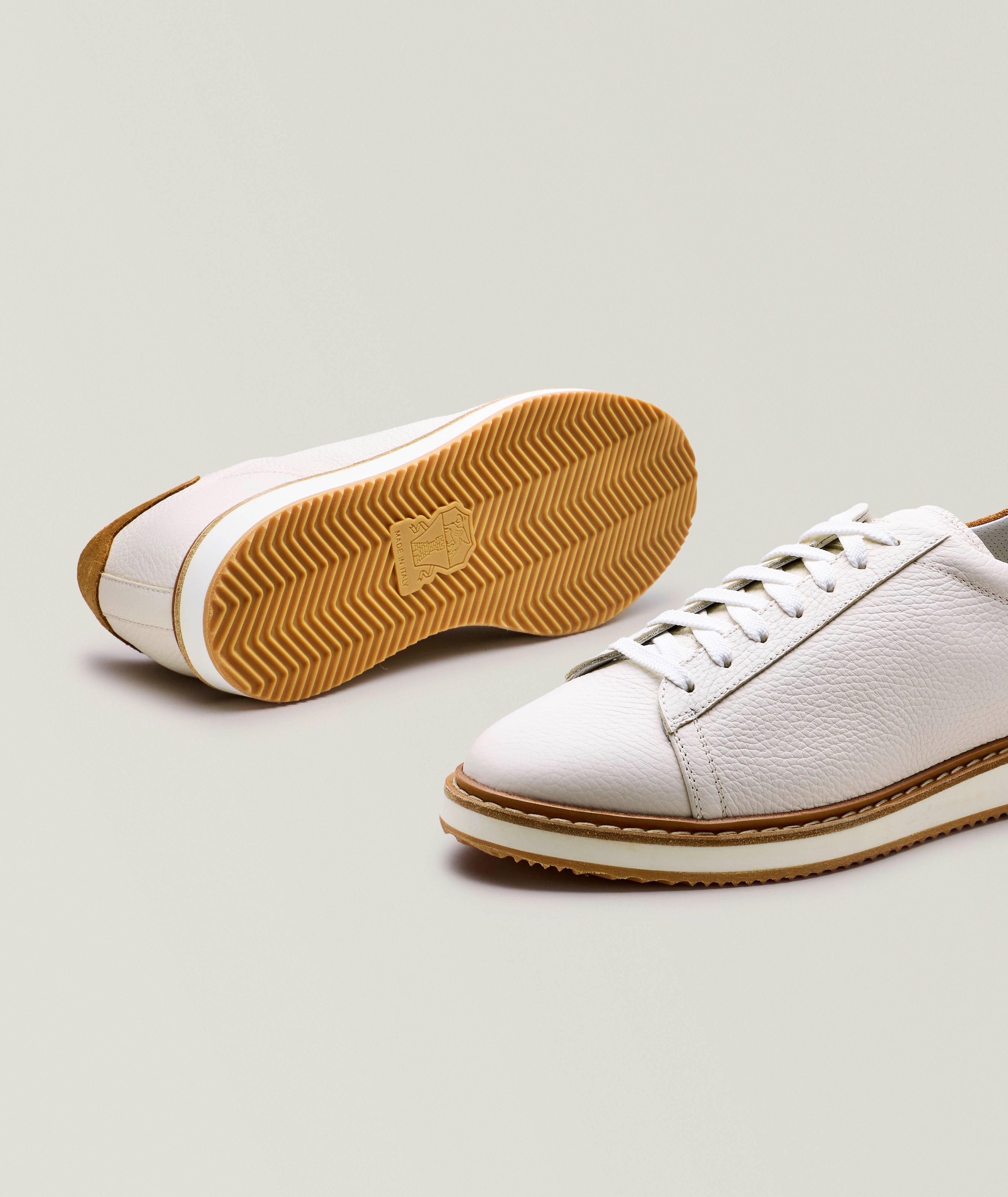Chaussure sport en cuir grenu et en suède image 4