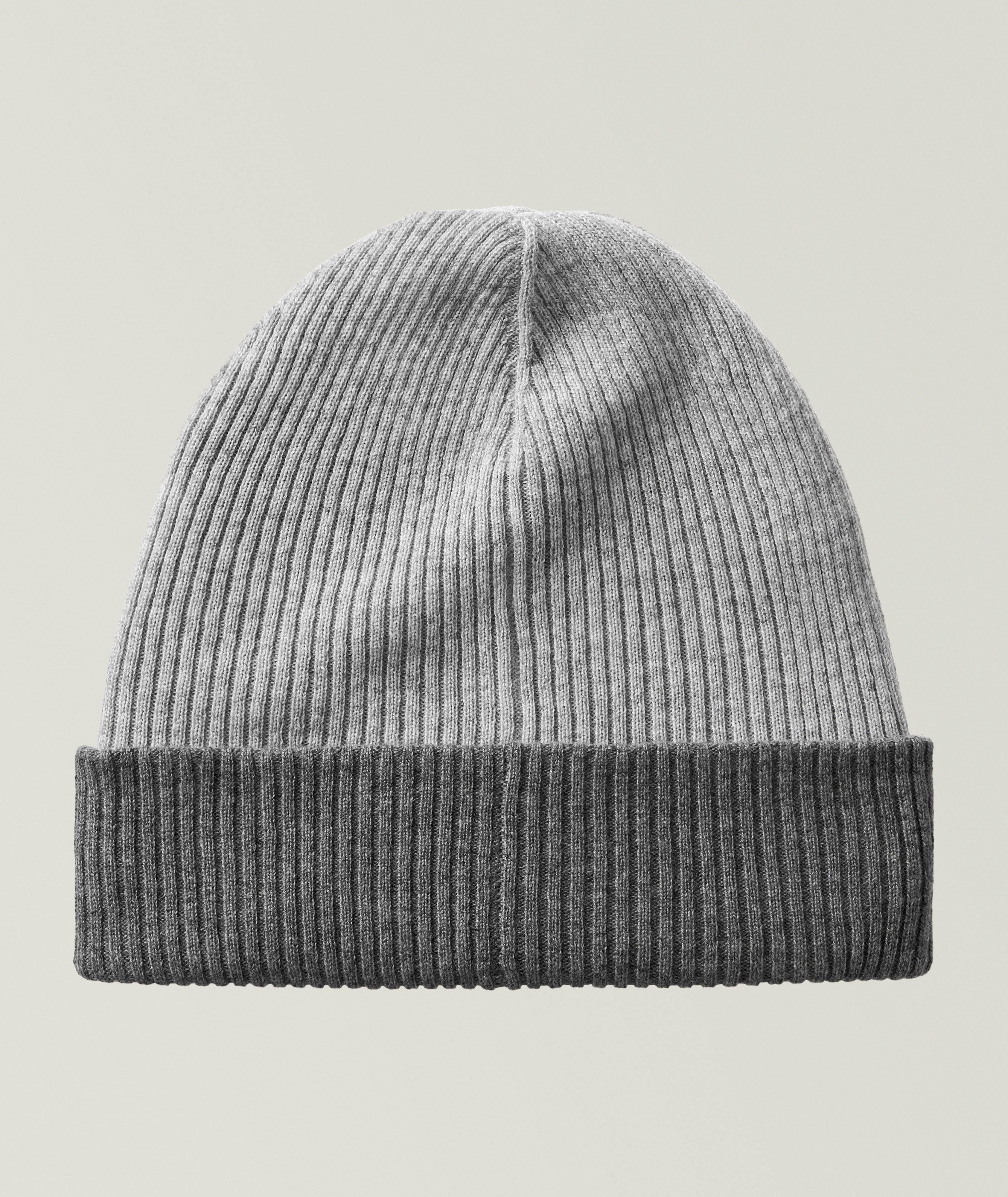 Reversible Cashmere Ribbed Beanie  image 0