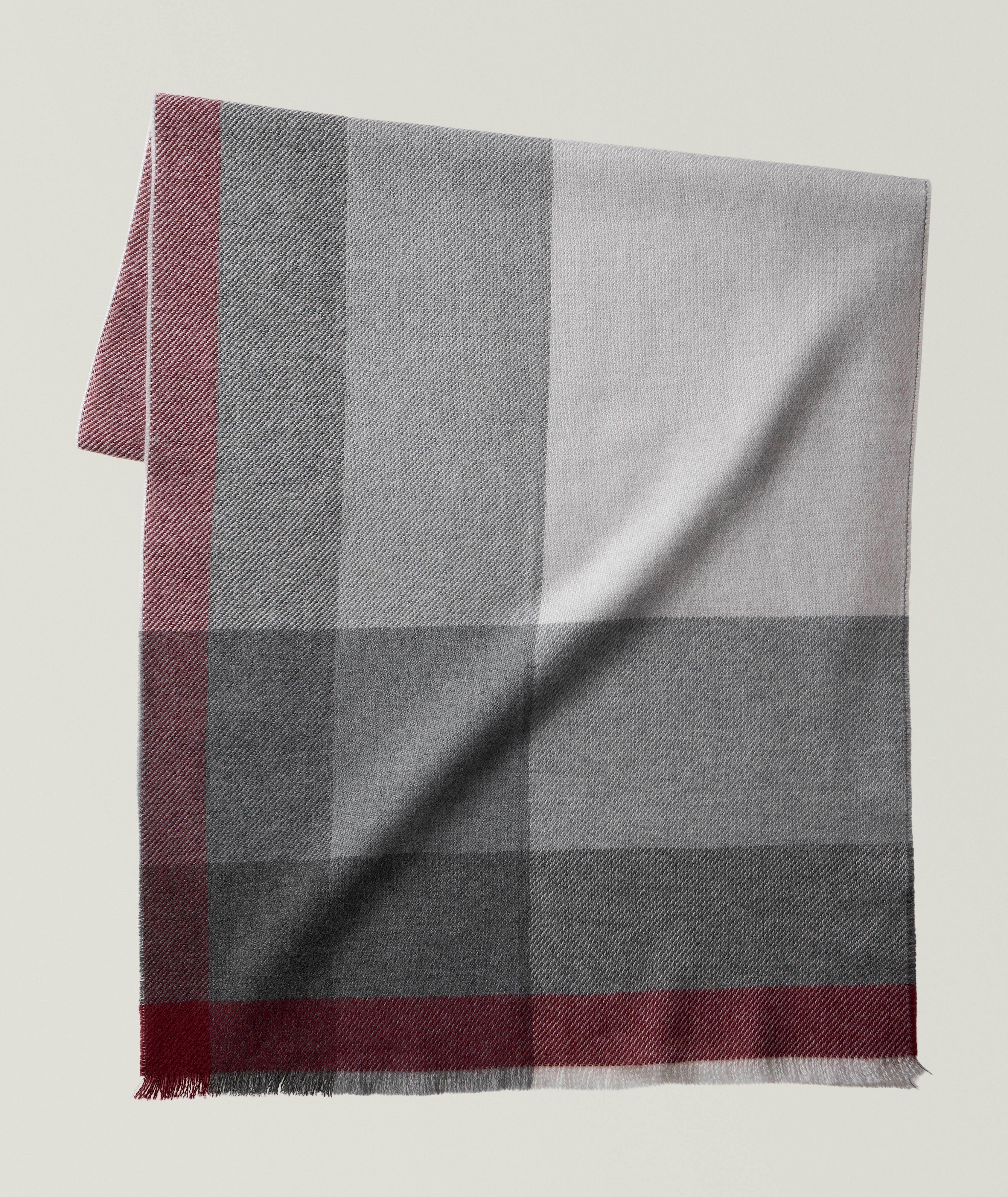 Écharpe en cachemire à motif quadrillé image 0