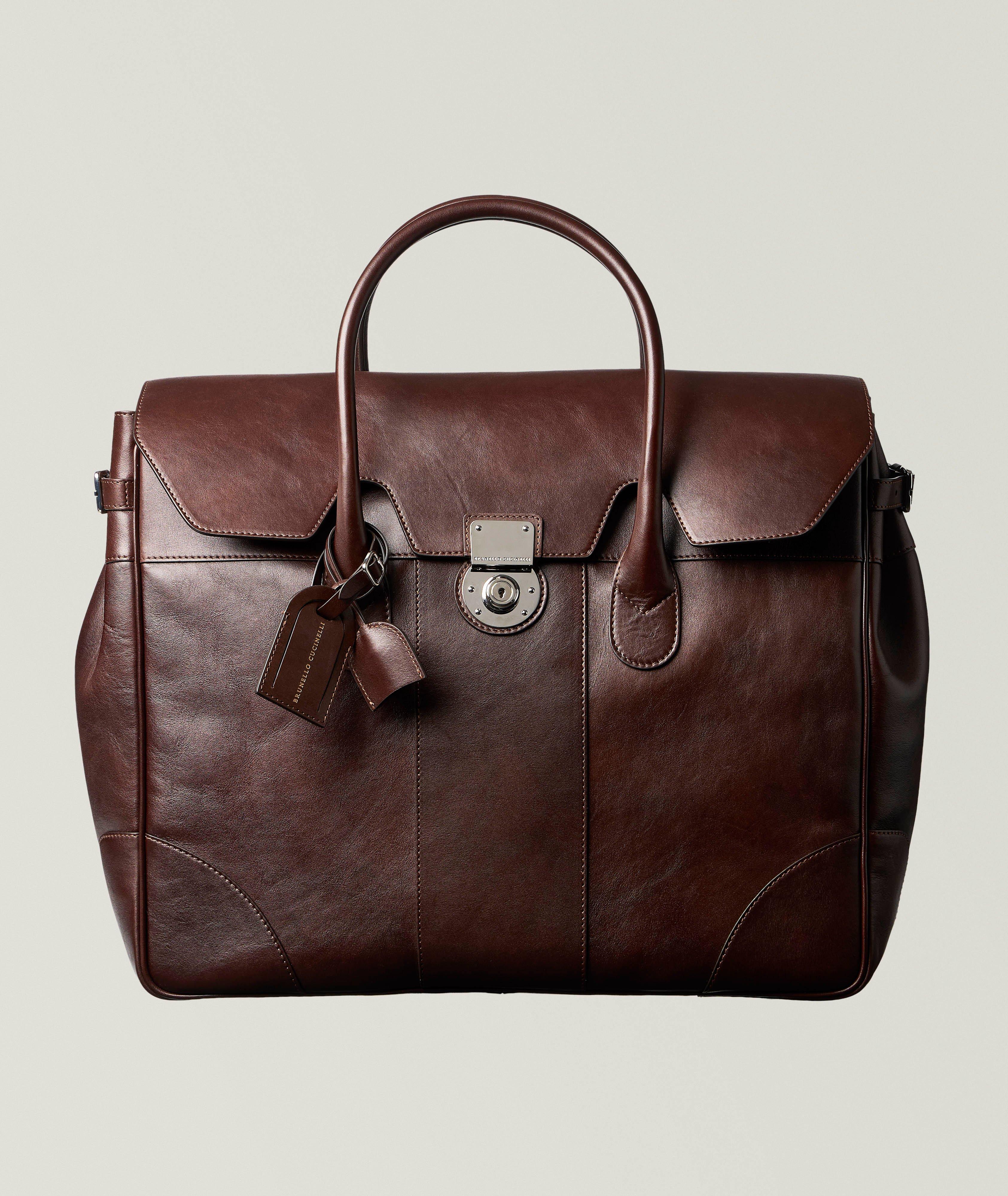 BRUNELLO CUCINELLIトラベルウィーケンダー レザーボストンバッグ Brunello Cucinelli Boston Leather Weekender Bag | Bags