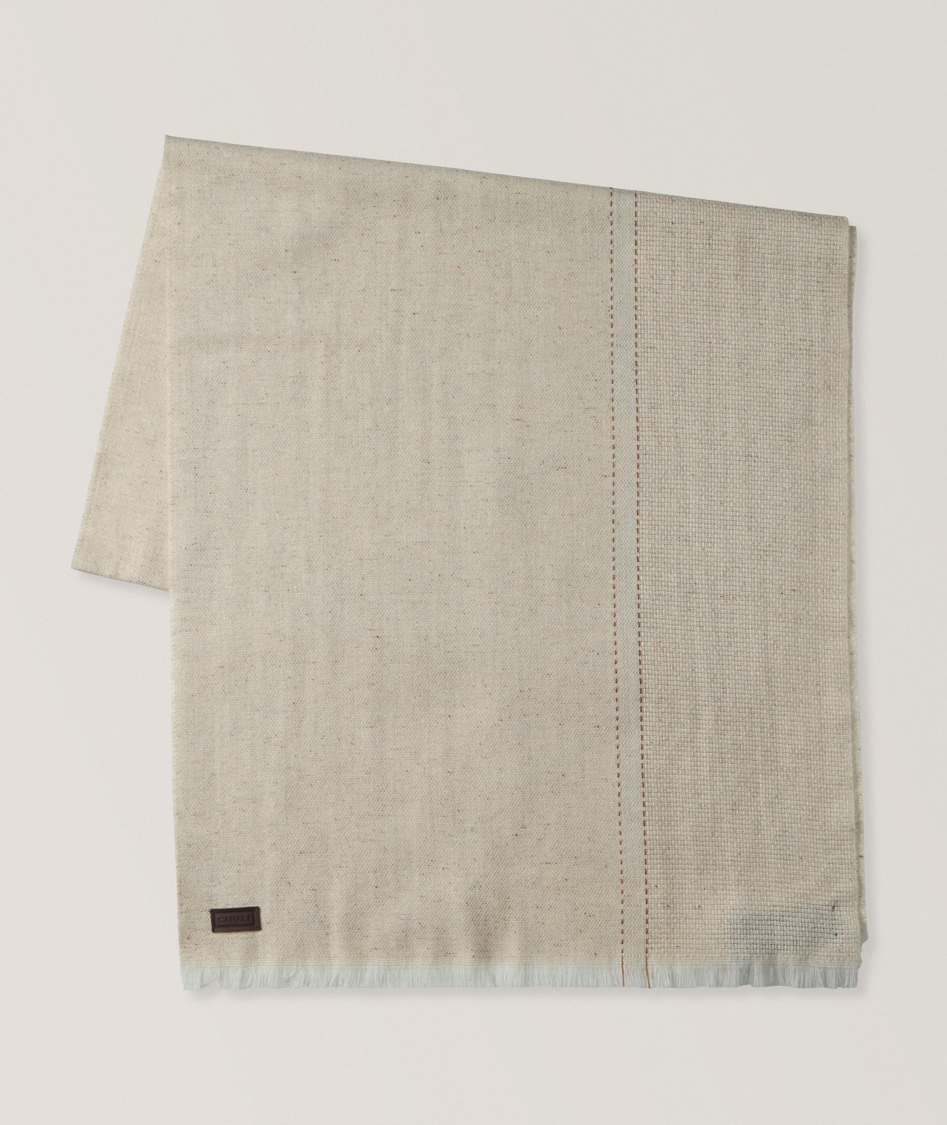 Écharpe en laine vierge mélangée effet tweed texturé image 0