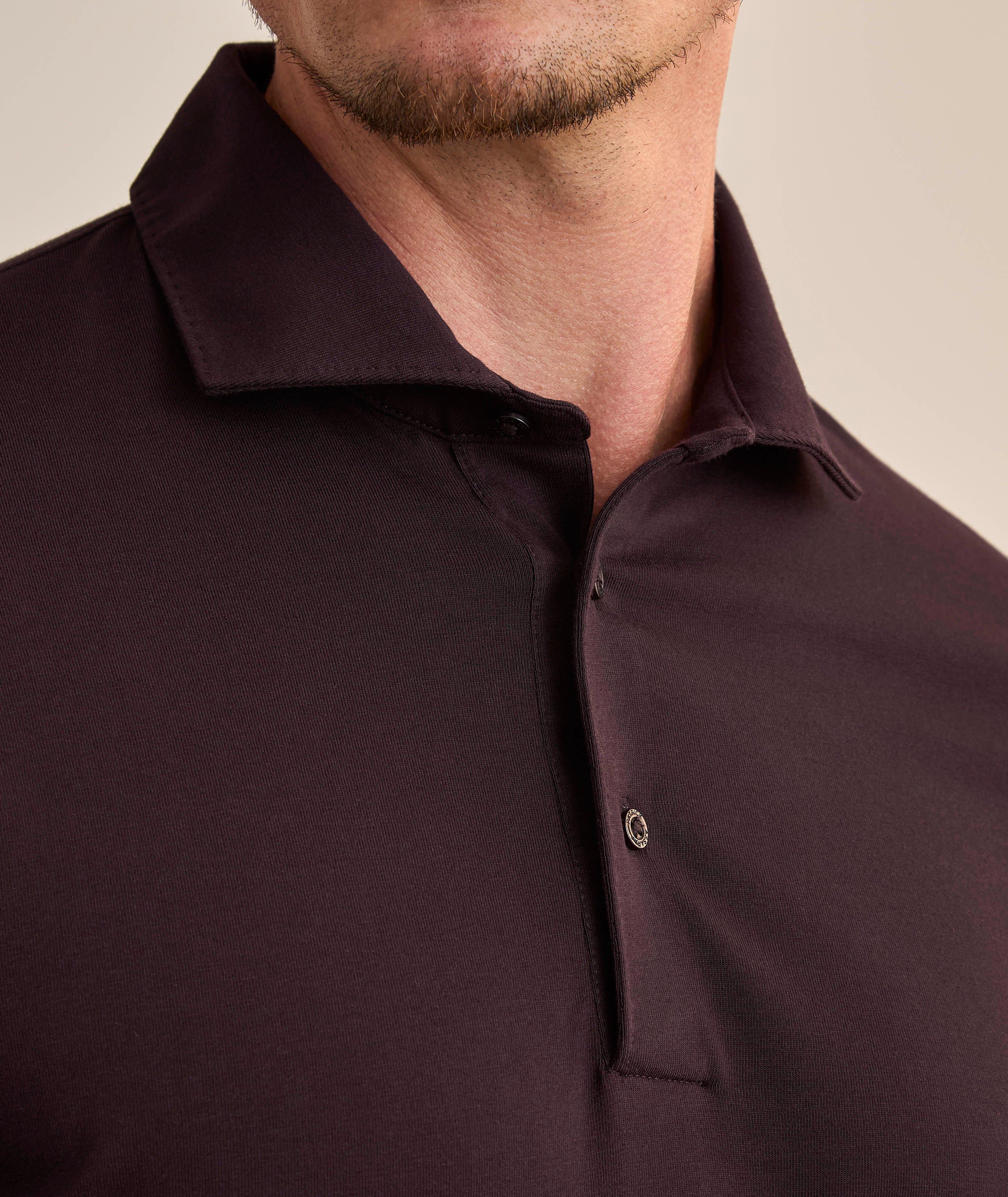 Long-Sleeve Stretch-Pima Polo image 3