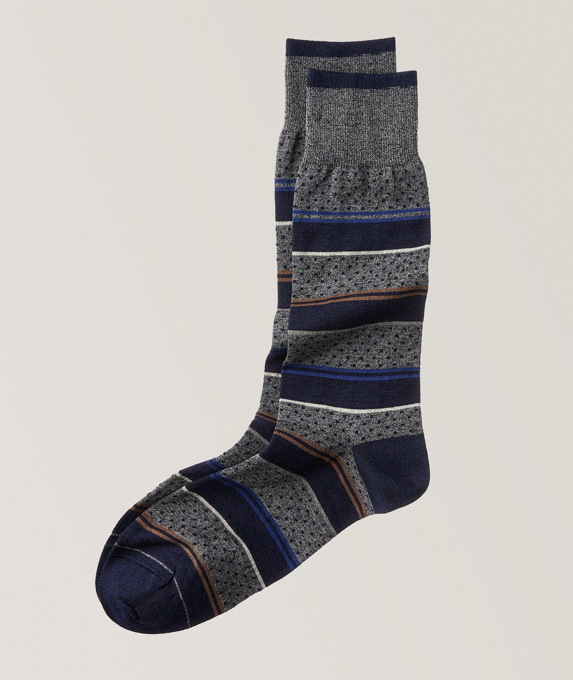 Dotted Stripe Stretch-Cotton Socks image 0