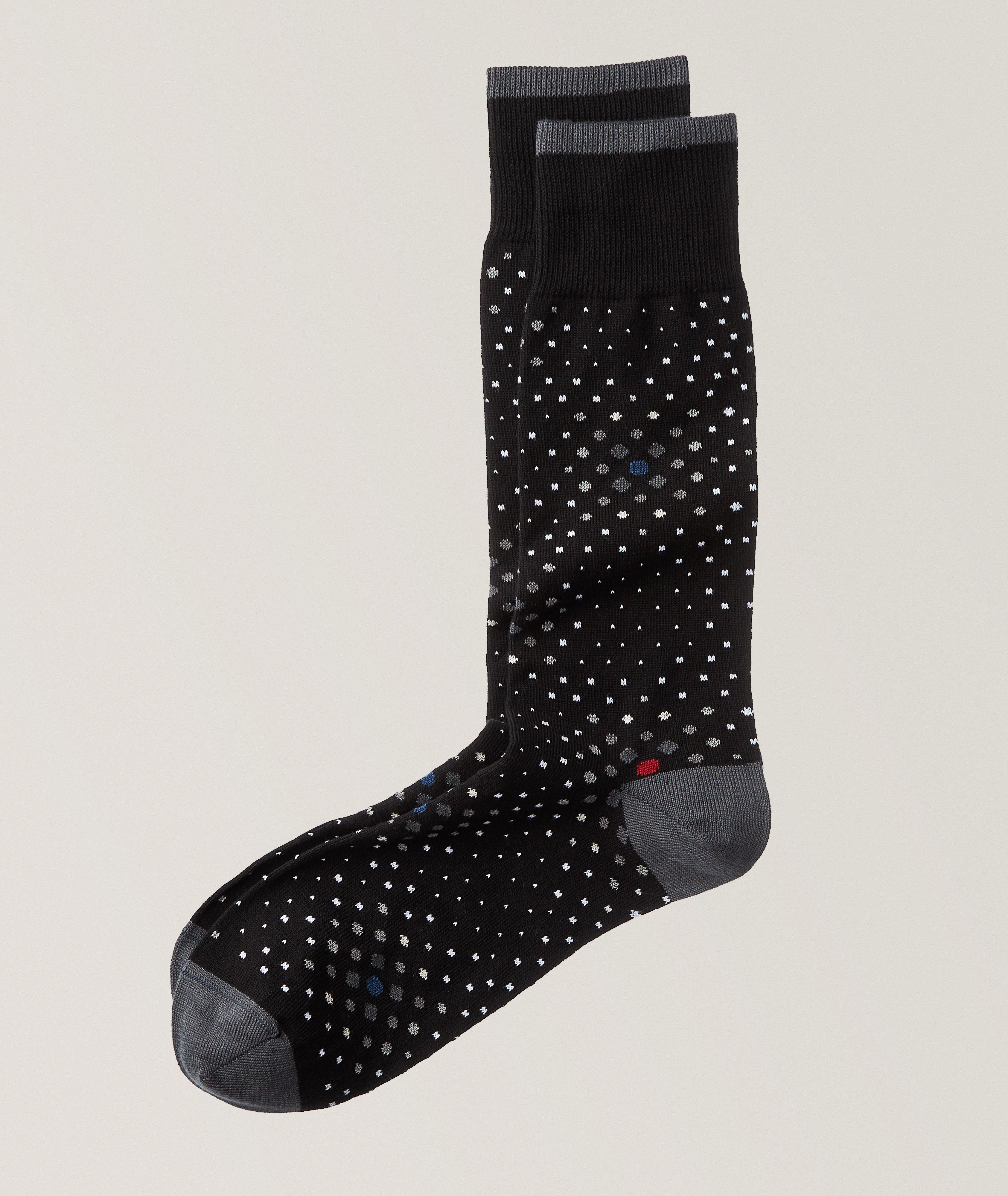 Chaussettes en mélange de coton et cachemire à pois image 0
