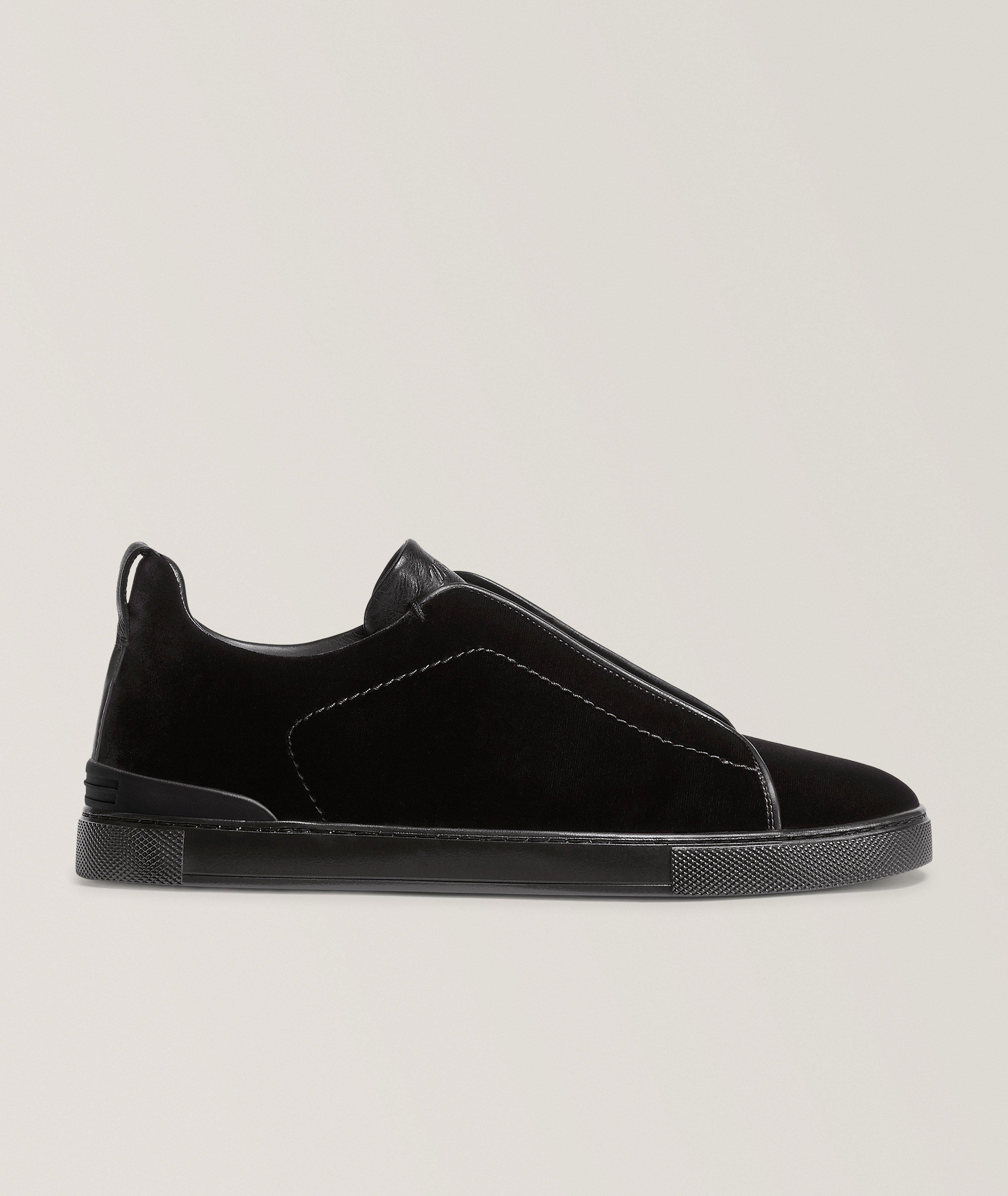 ZEGNA Chaussure sport en velours, collection Triple Stitch