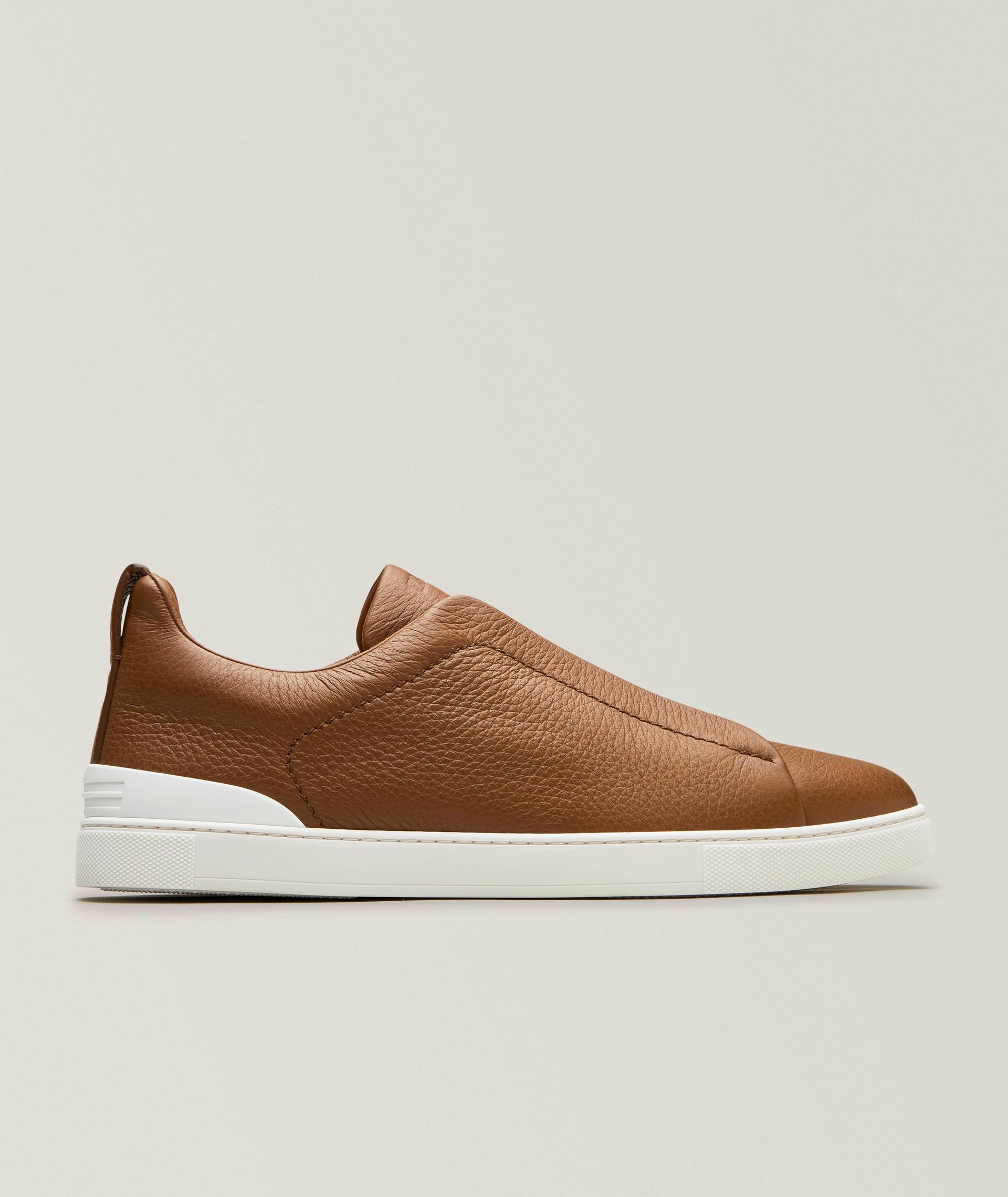 Deerskin Triple Stitch Leather Sneakers image 0