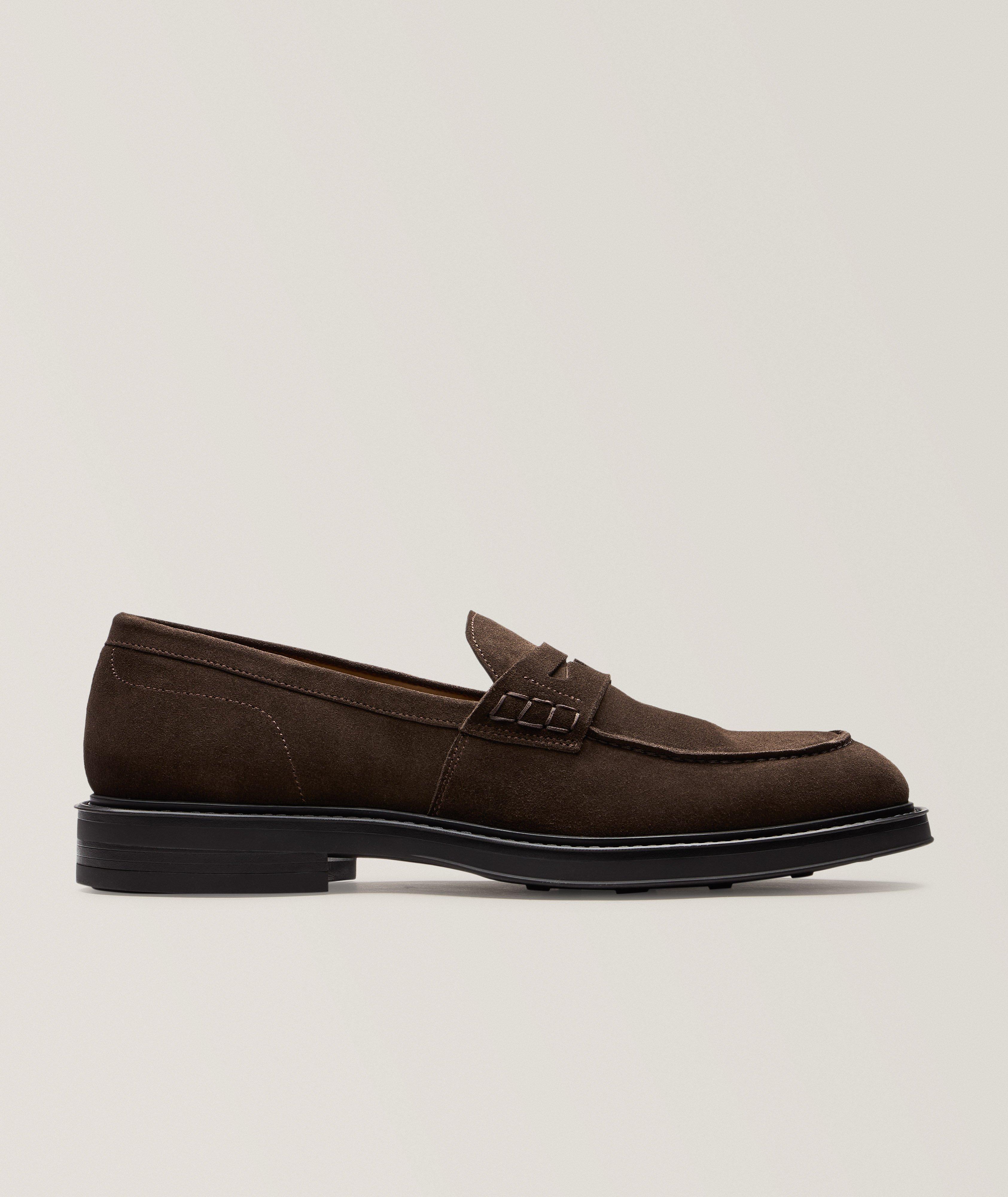 Harold Split-Toe Suede Penny Loafers