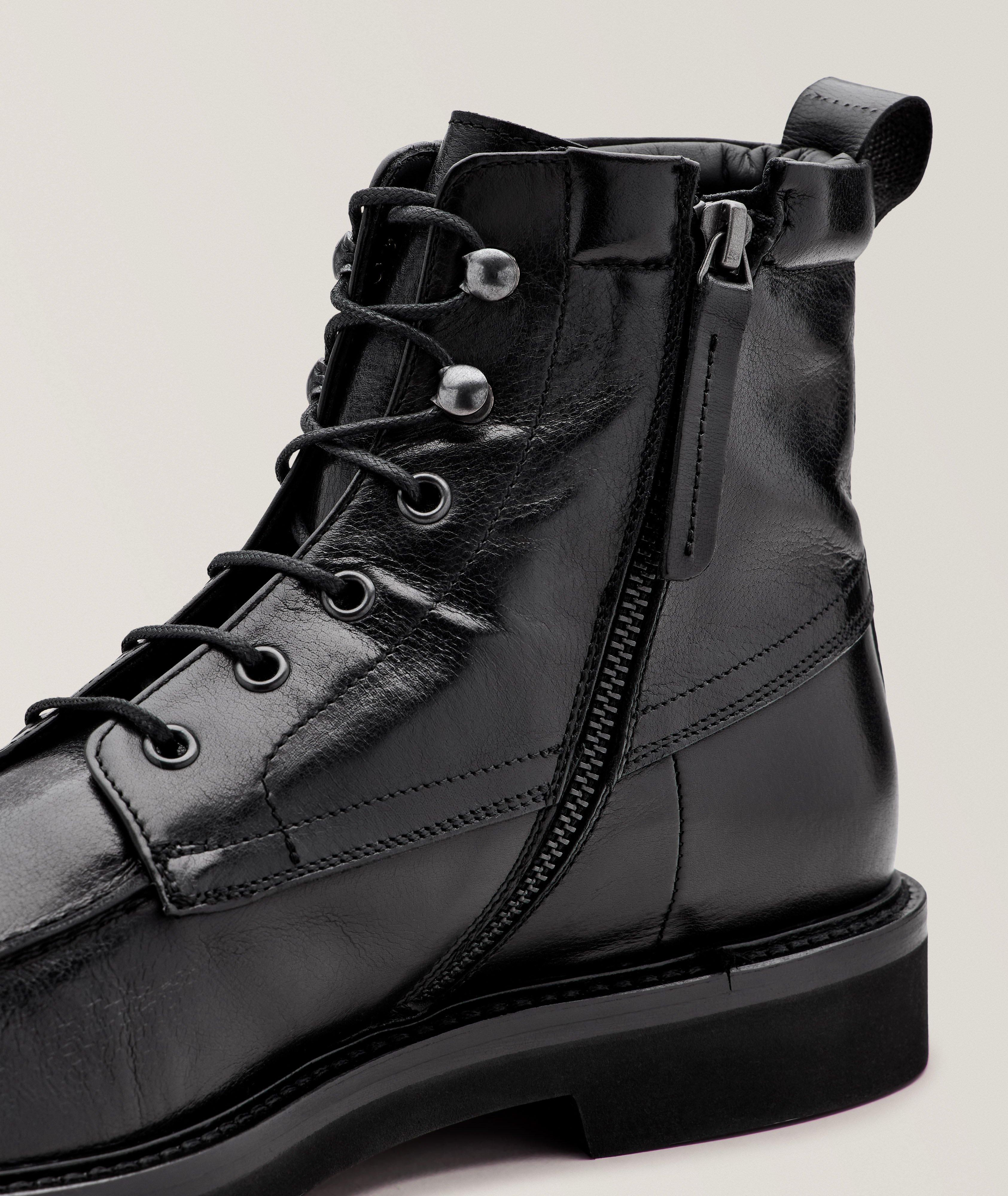 Grained Leather Lace-Up Boots image 2