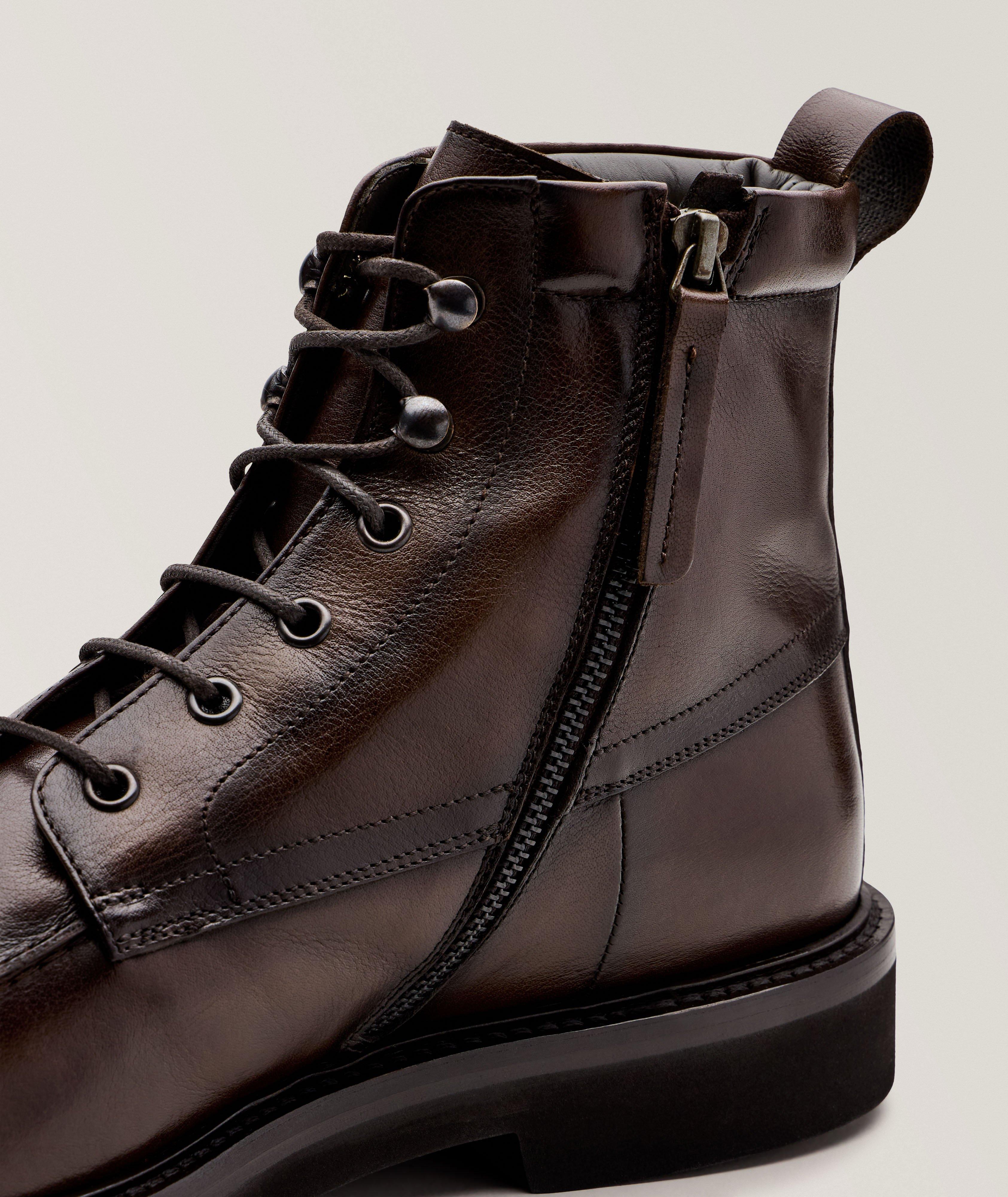 Grained Leather Lace-Up Boots image 2