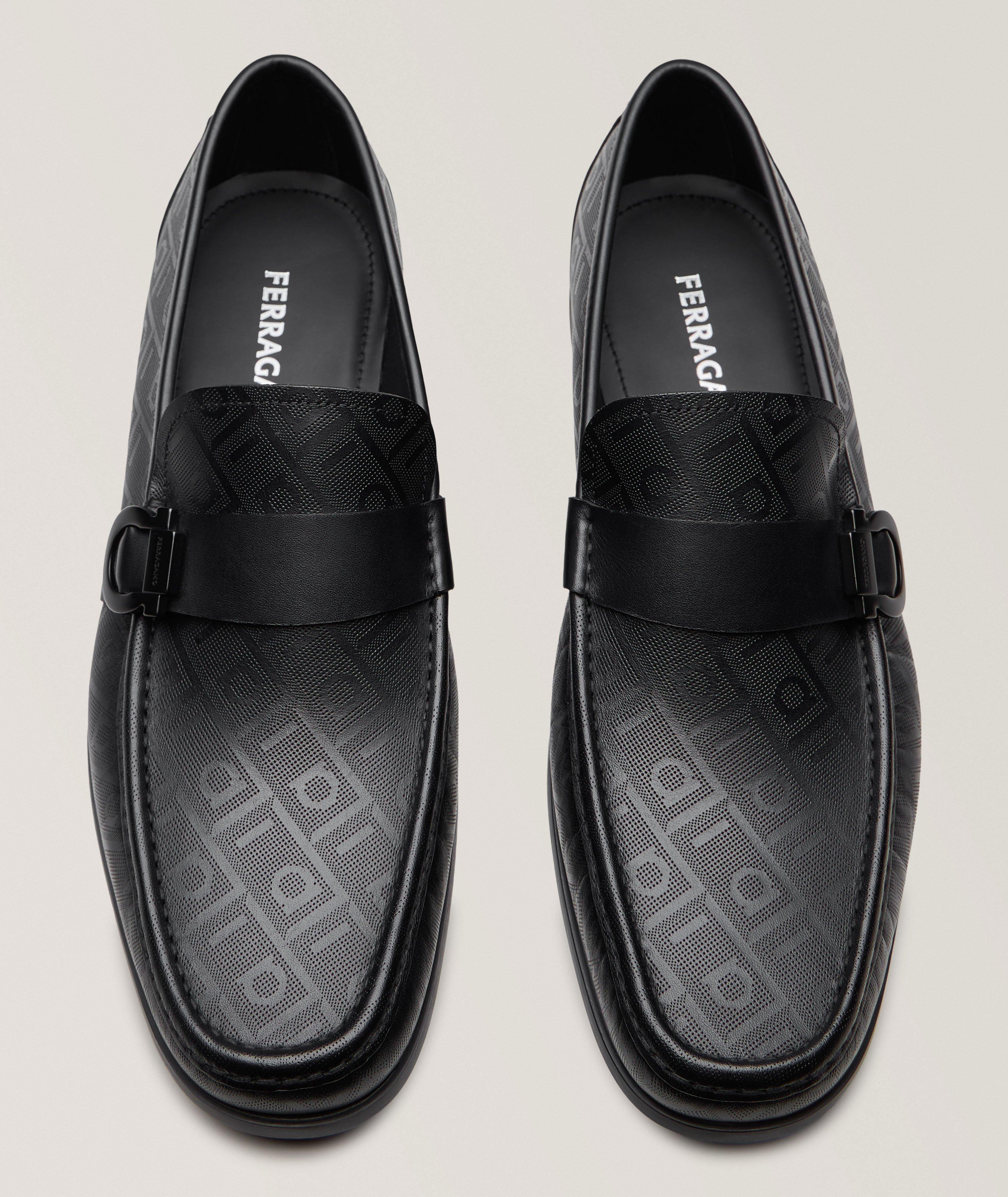 Caspian Printed Gancio Leather Loafers image 1