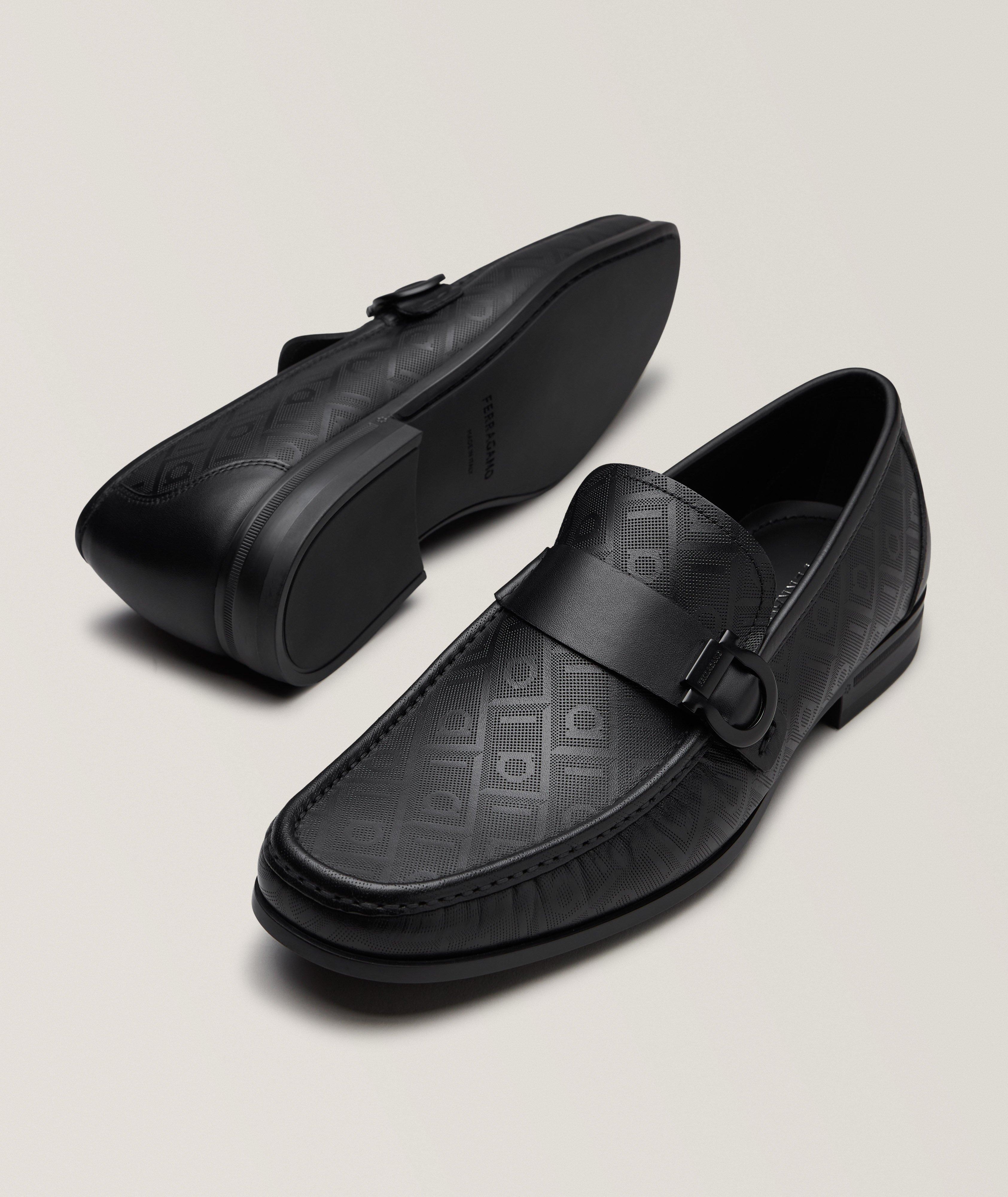 Caspian Printed Gancio Leather Loafers image 3