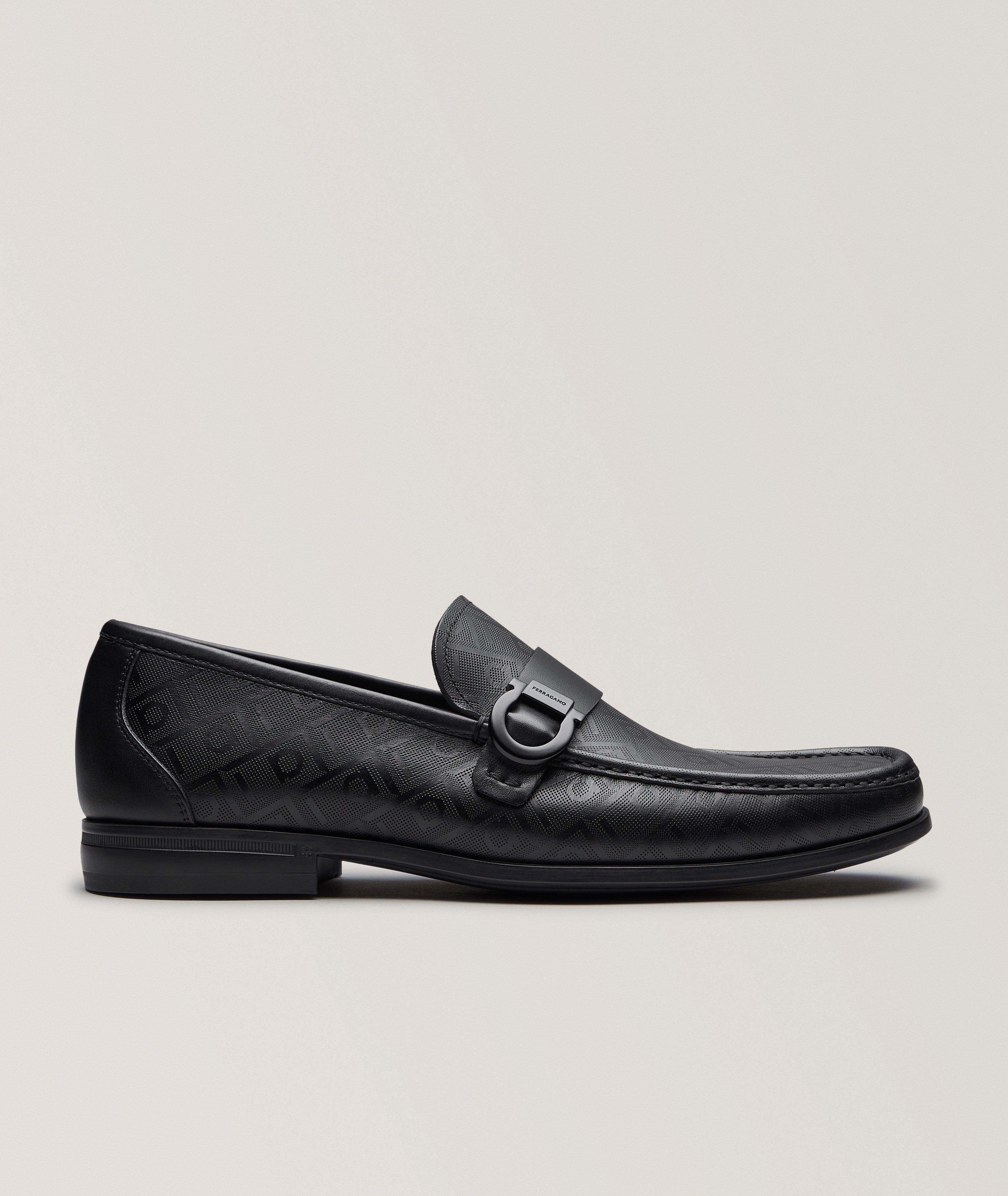 Caspian Printed Gancio Leather Loafers image 0