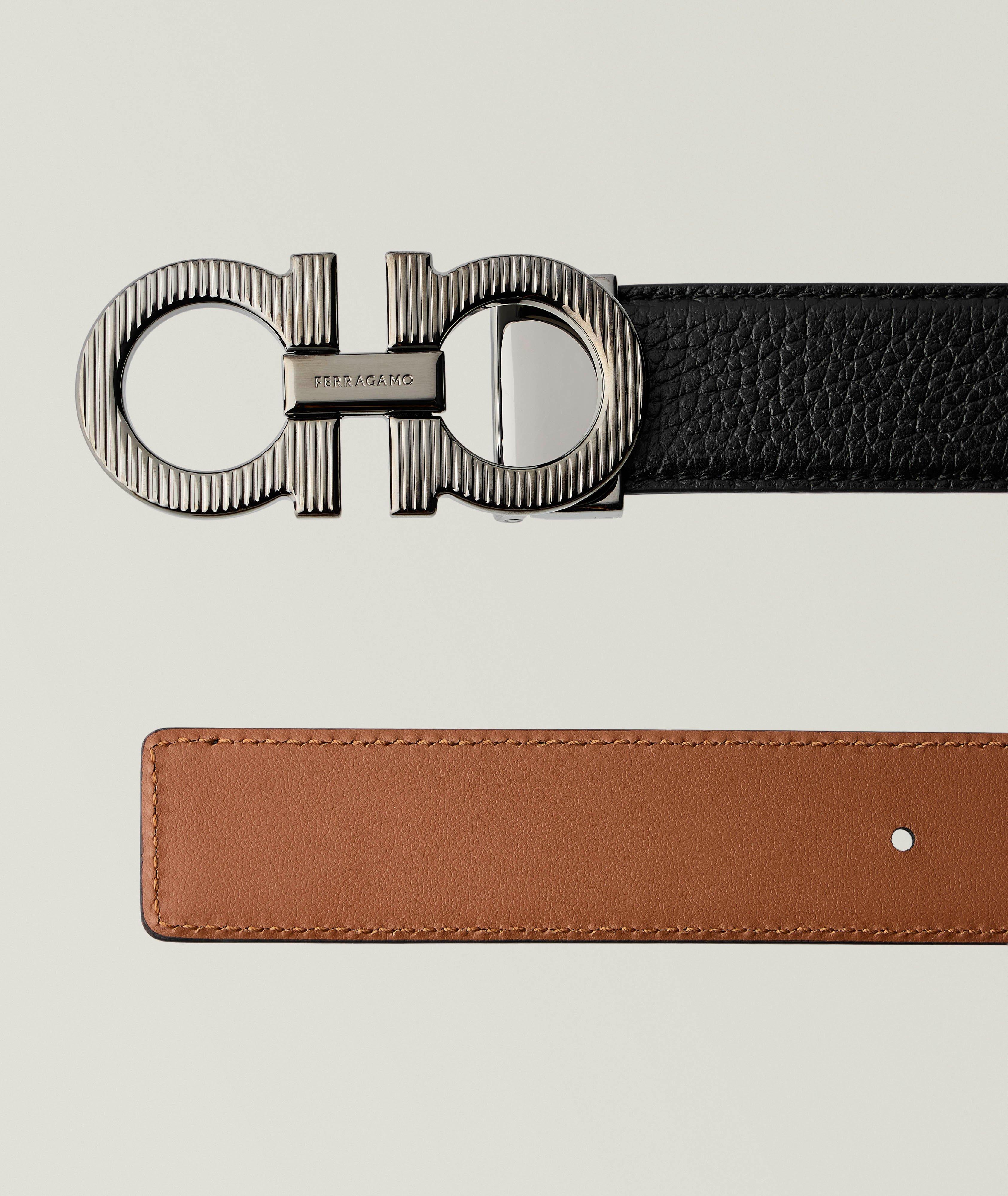 Double Gancini Reversible Leather Belt image 1