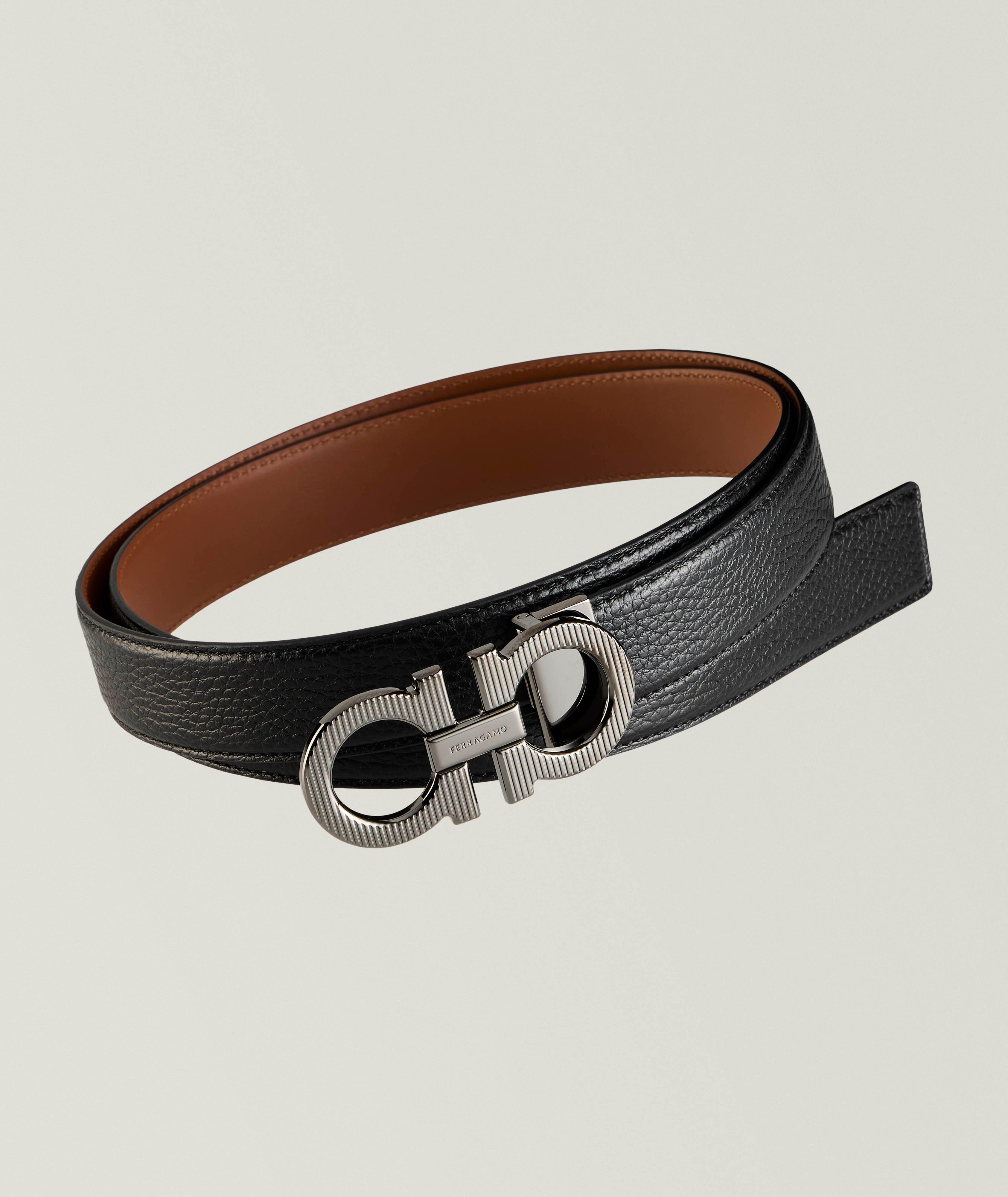 Double Gancini Reversible Leather Belt image 0
