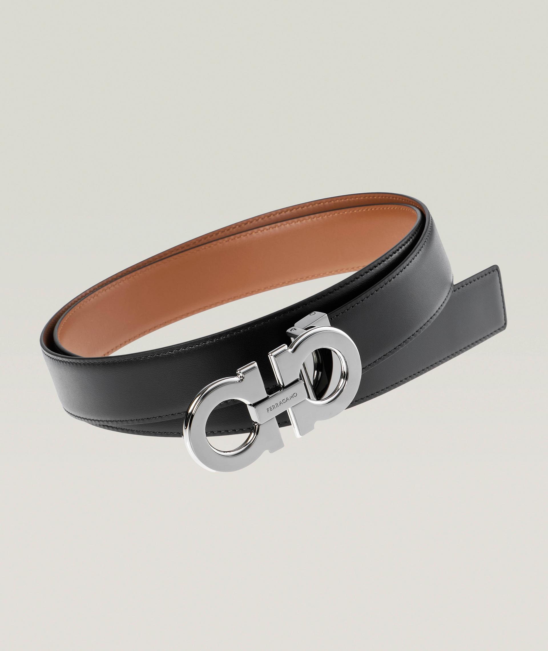 Double Gancini Reversible Leather Belt  image 0