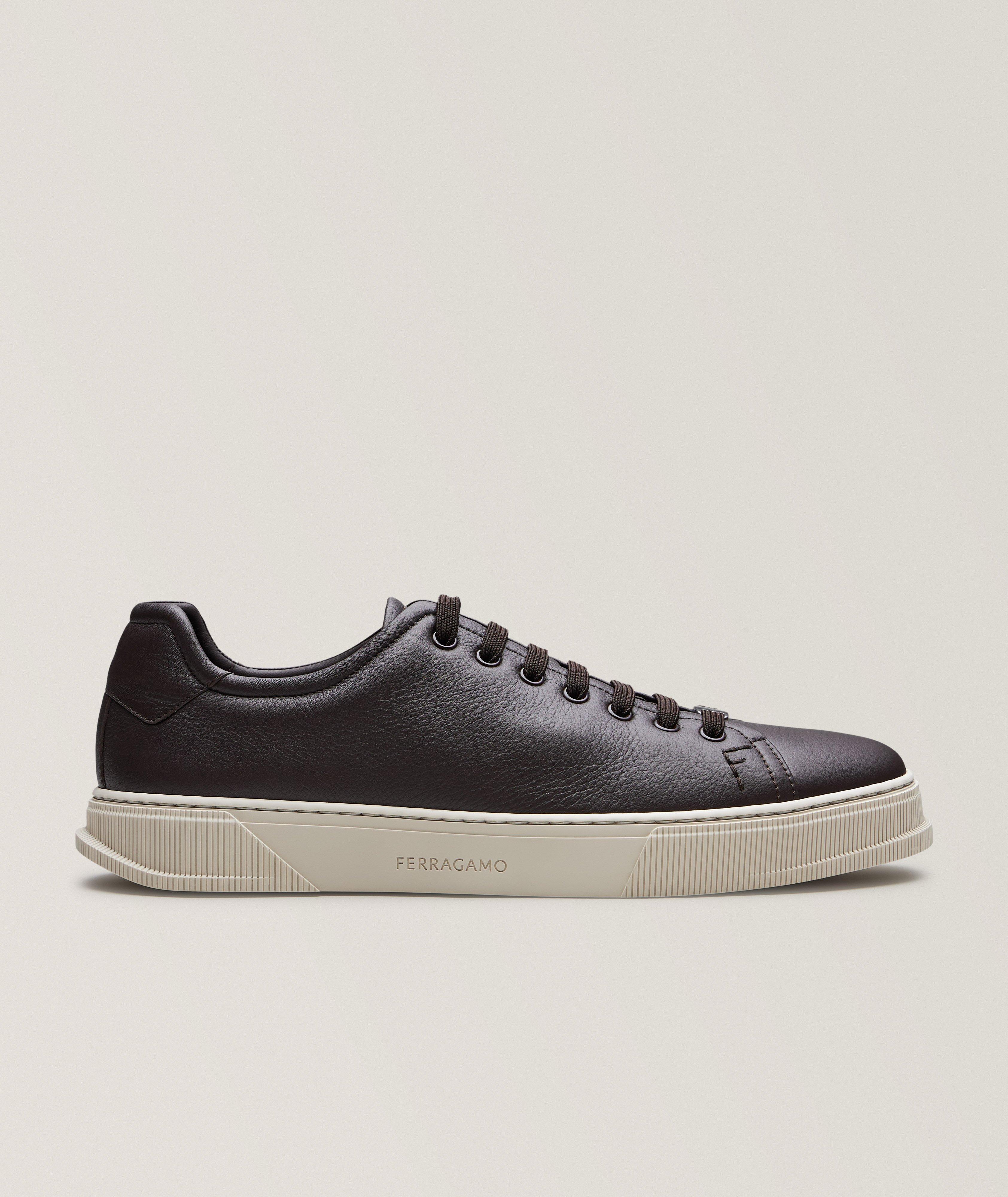 Ferragamo Bruce Leather Low-Top Sneakers