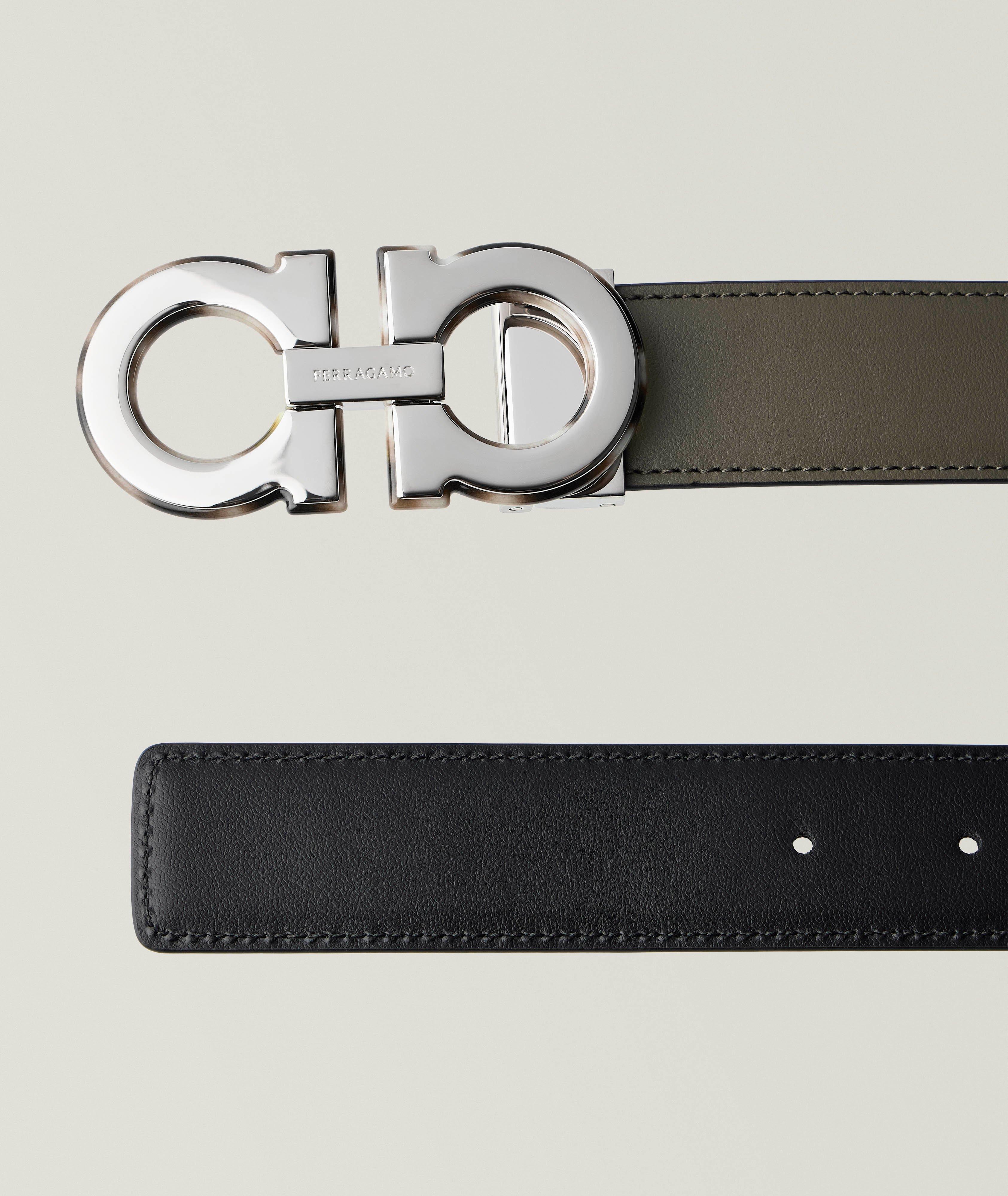 Double Gancini Reversible Leather Belt image 1