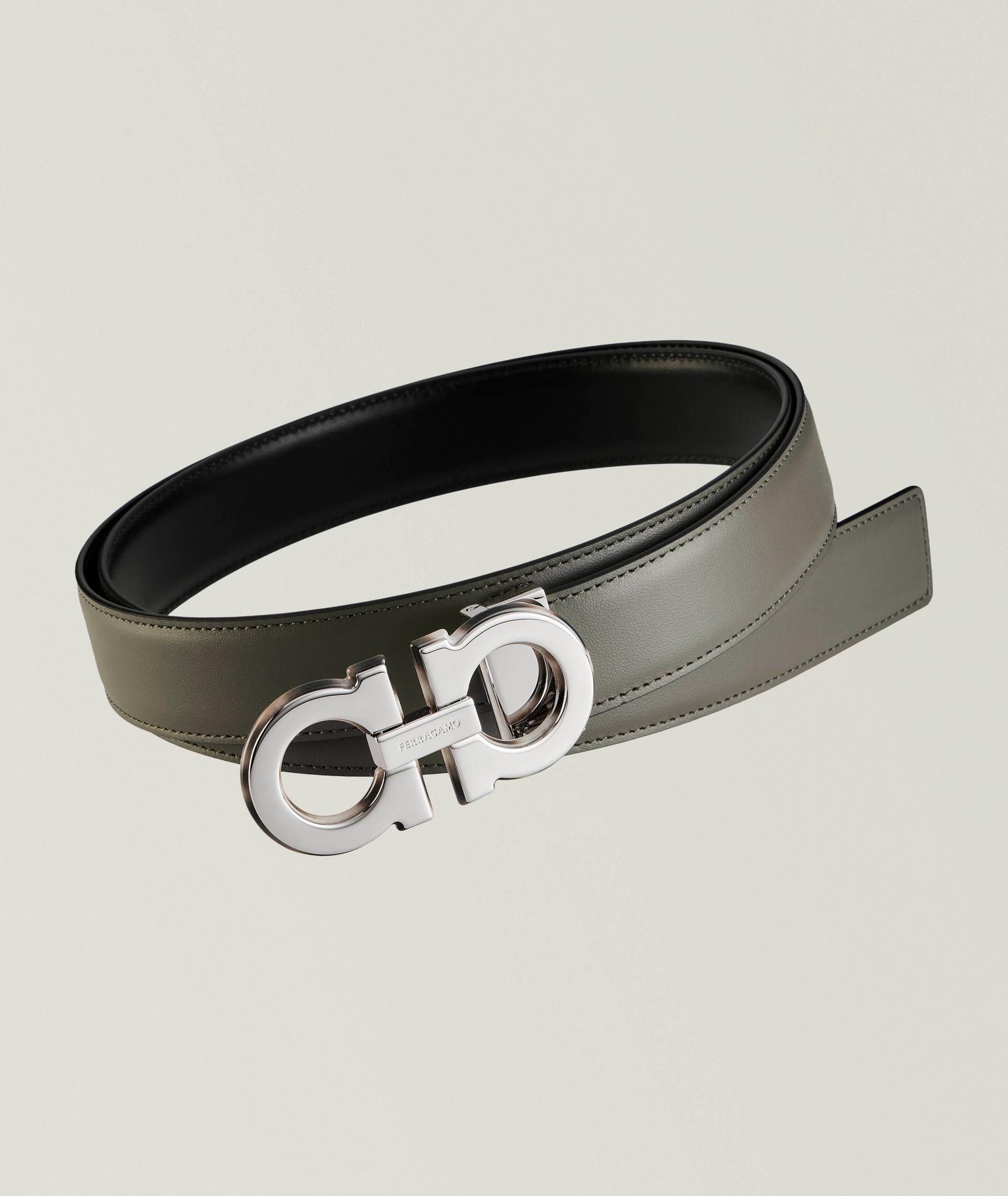 Ceinture réversible en cuir à boucle Gancini double image 0