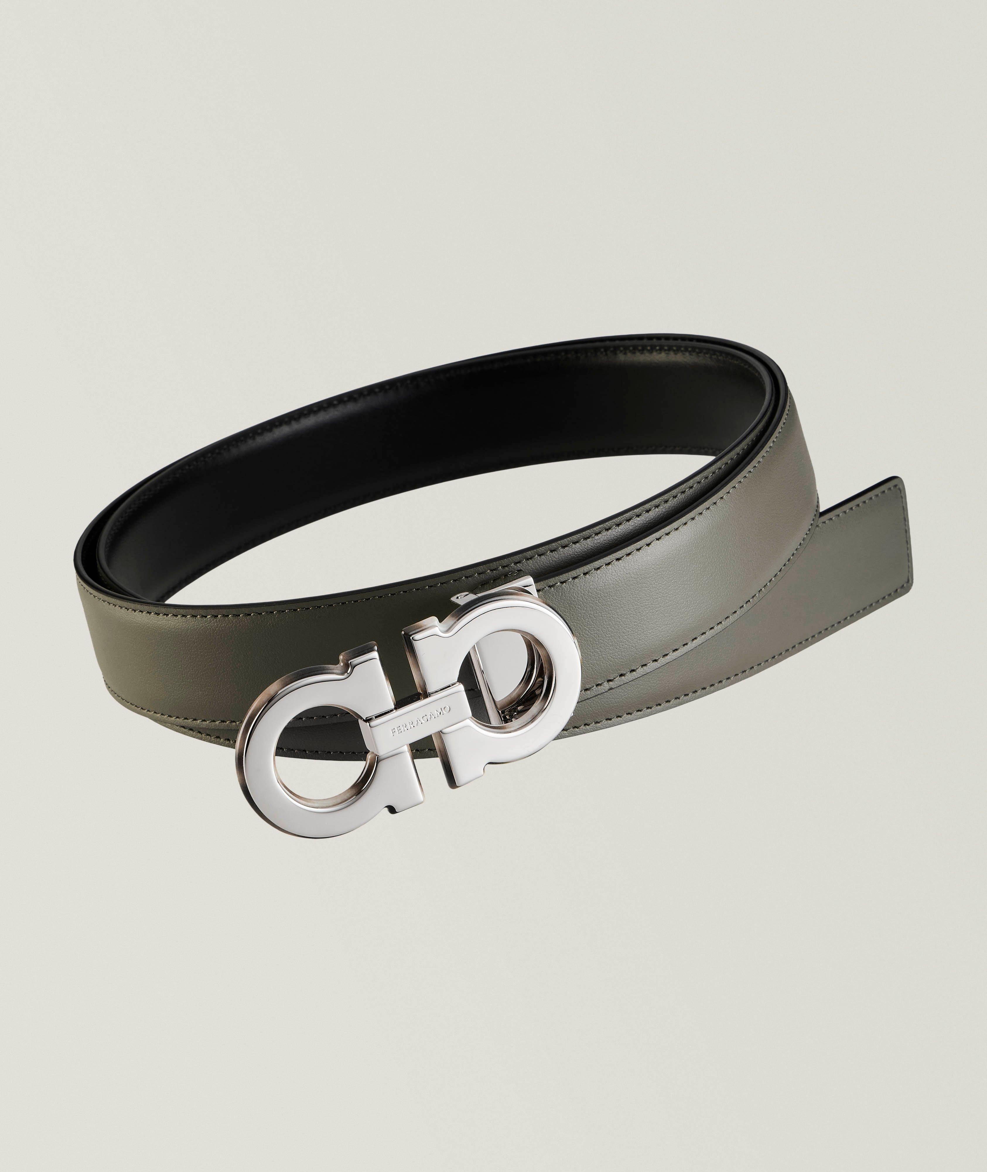 Double Gancini Reversible Leather Belt image 0