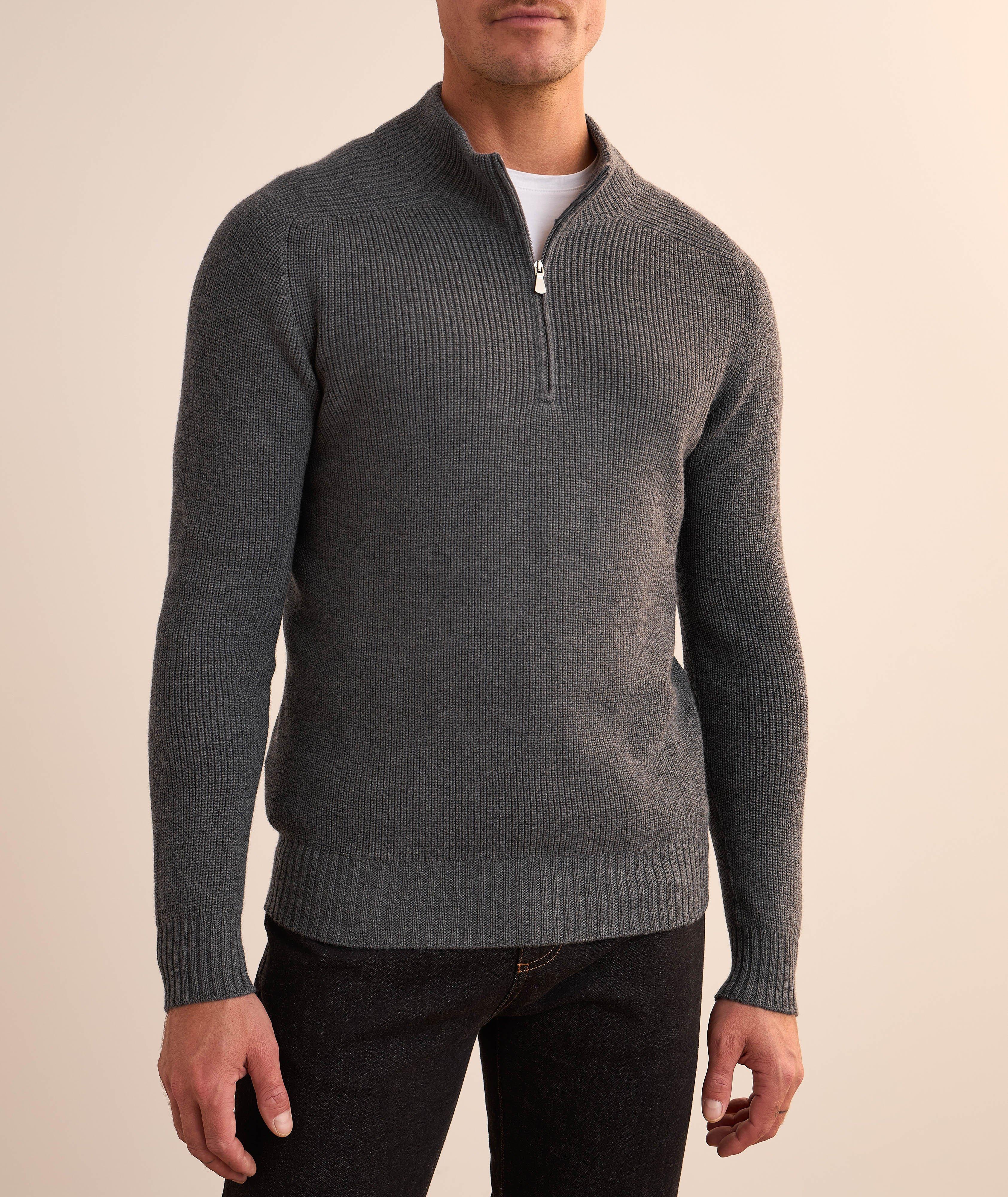 Mock Neck Quarter-Zip Sweater image 1