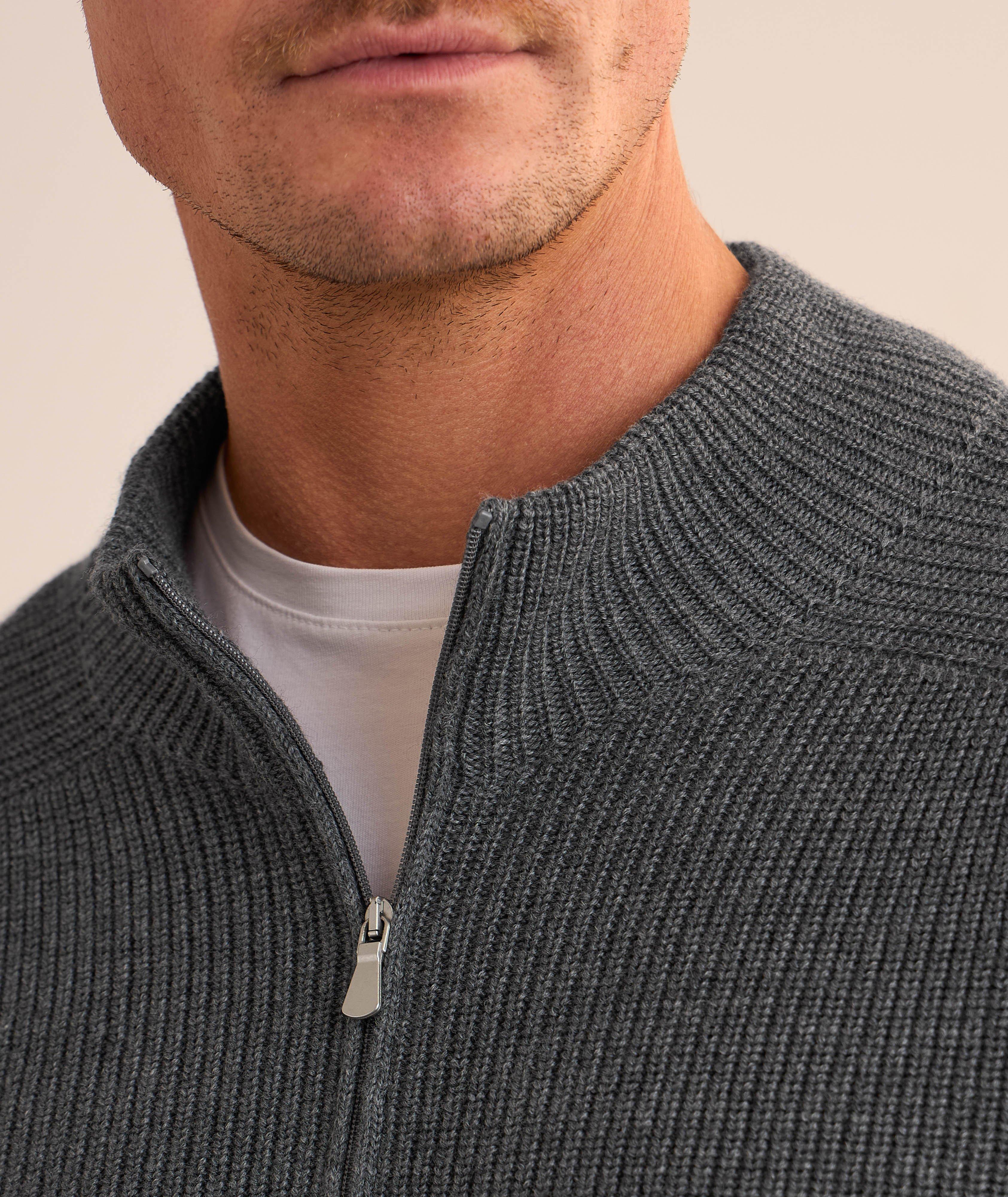 Mock Neck Quarter-Zip Sweater image 3