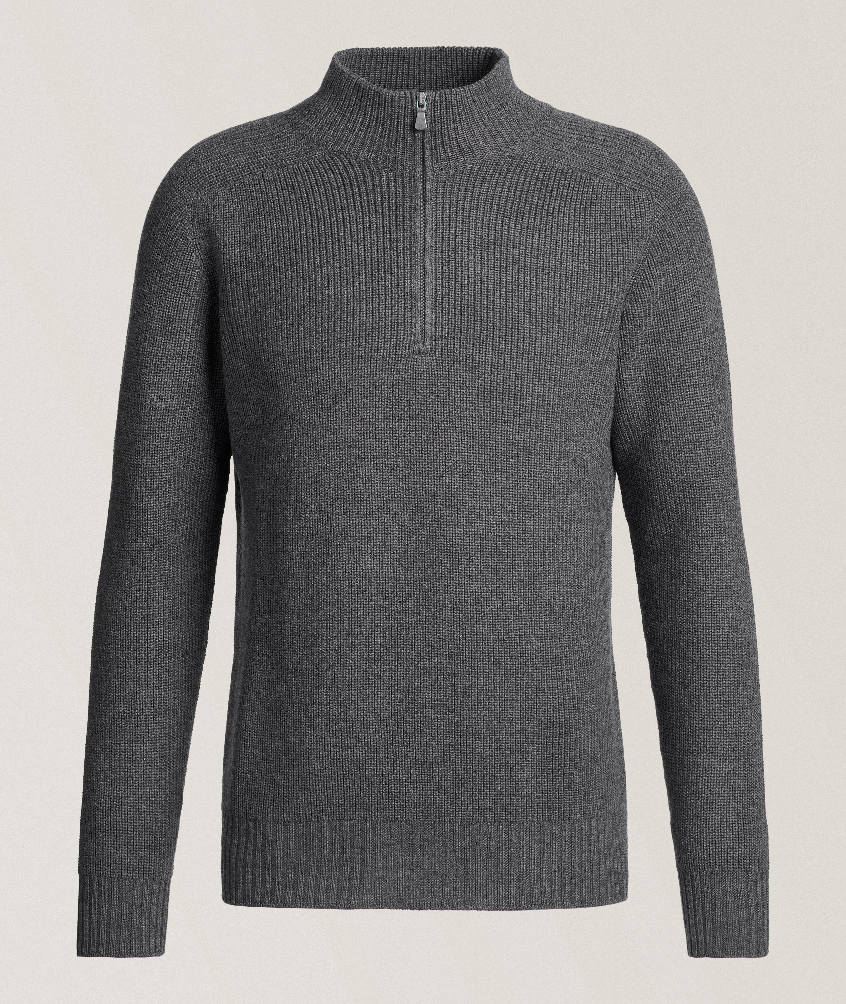 Mock Neck Quarter-Zip Sweater image 0