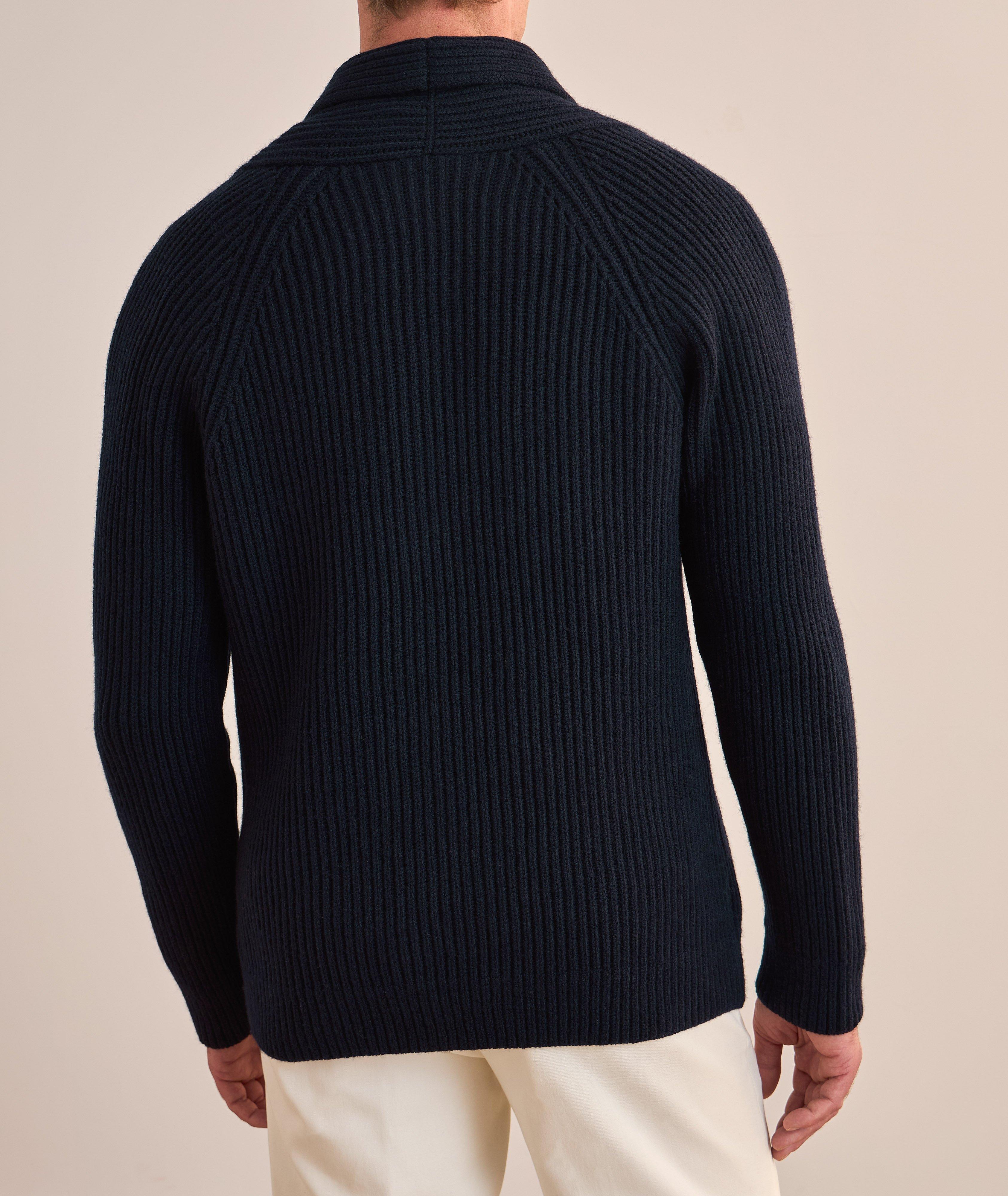 Double-Breasted Wool Shawl Cardigan  image 2